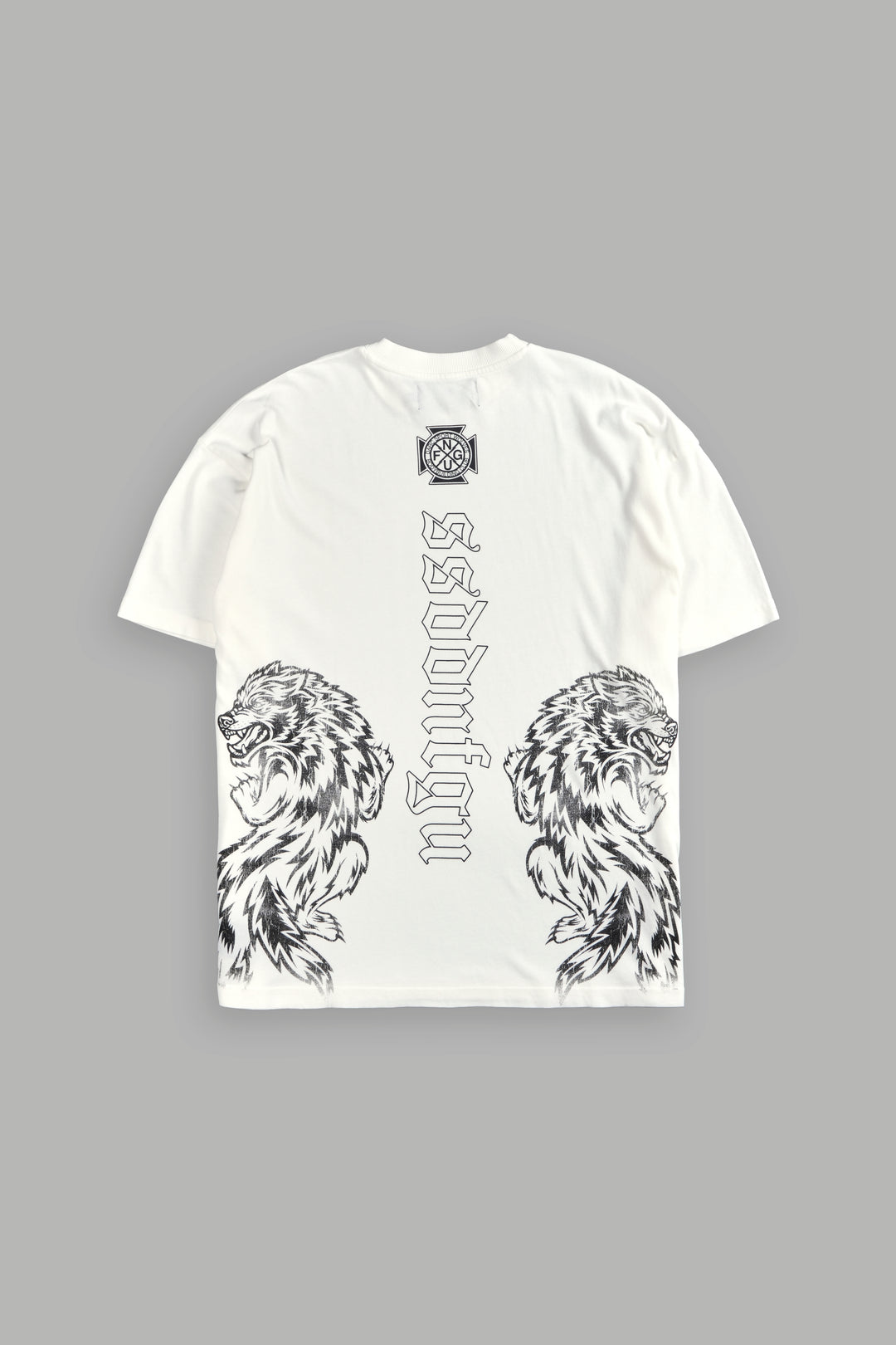 Alpha Wolf "Premium" Oversized Tee in Cream