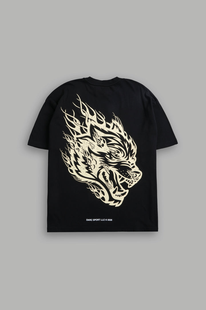 Wolves Inferno "Premium" Oversized Tee in Black
