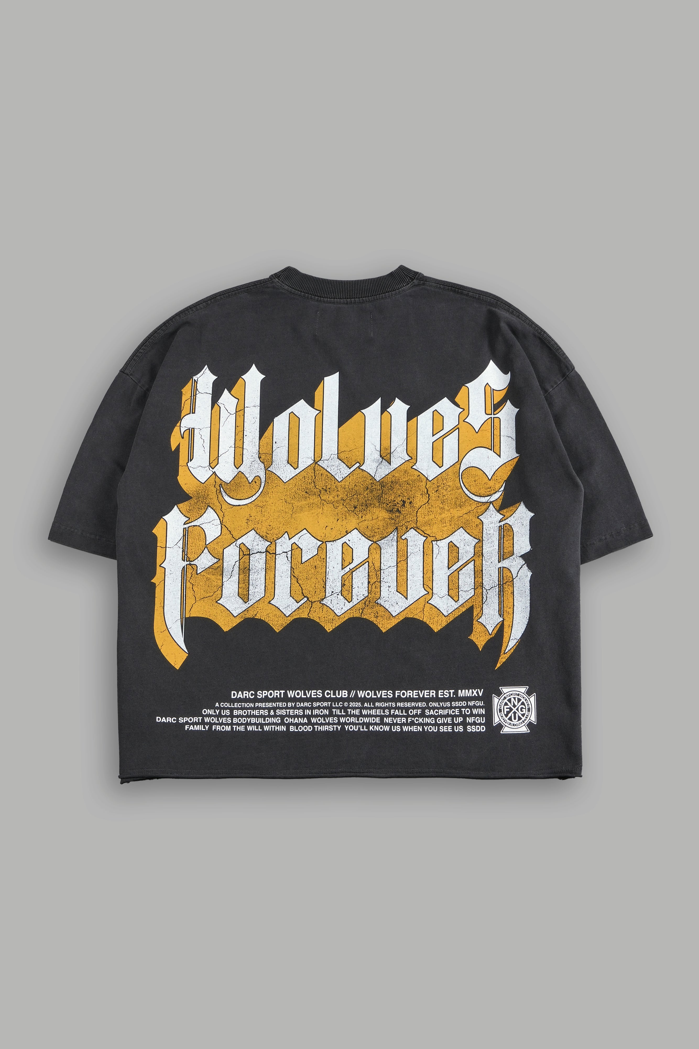 You'll Know Grunge Raw Hem "Box Cut" Tee in Wolf Gray