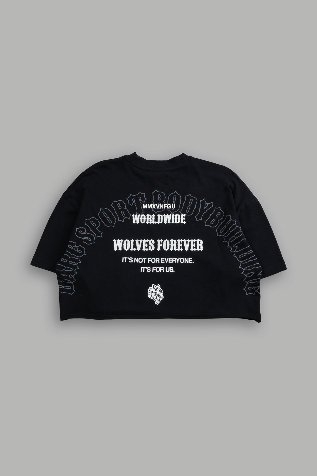 Iron Wolves "Premium" Oversized (Cropped) Tee in Black