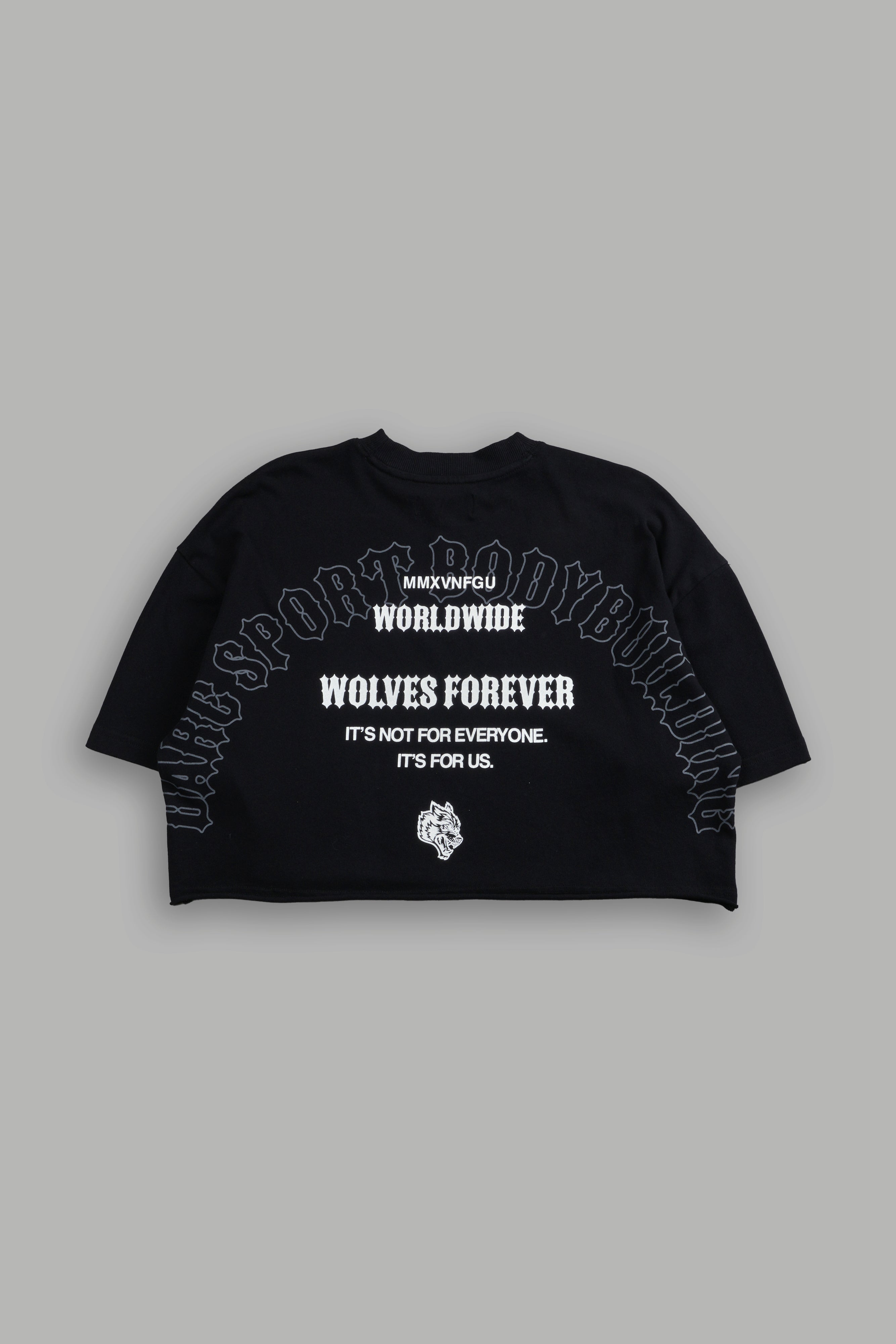 Iron Wolves "Premium" Oversized (Cropped) Tee in Black
