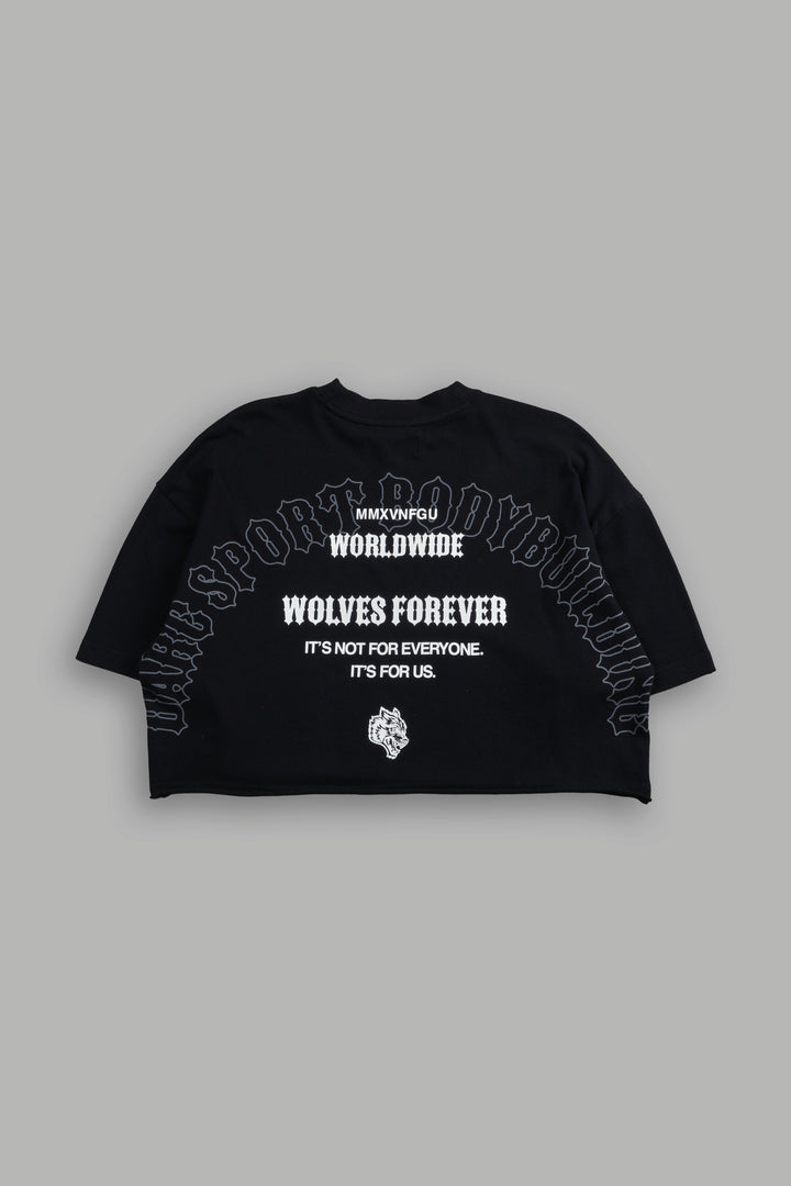Iron Wolves "Premium" Oversized (Cropped) Tee in Black