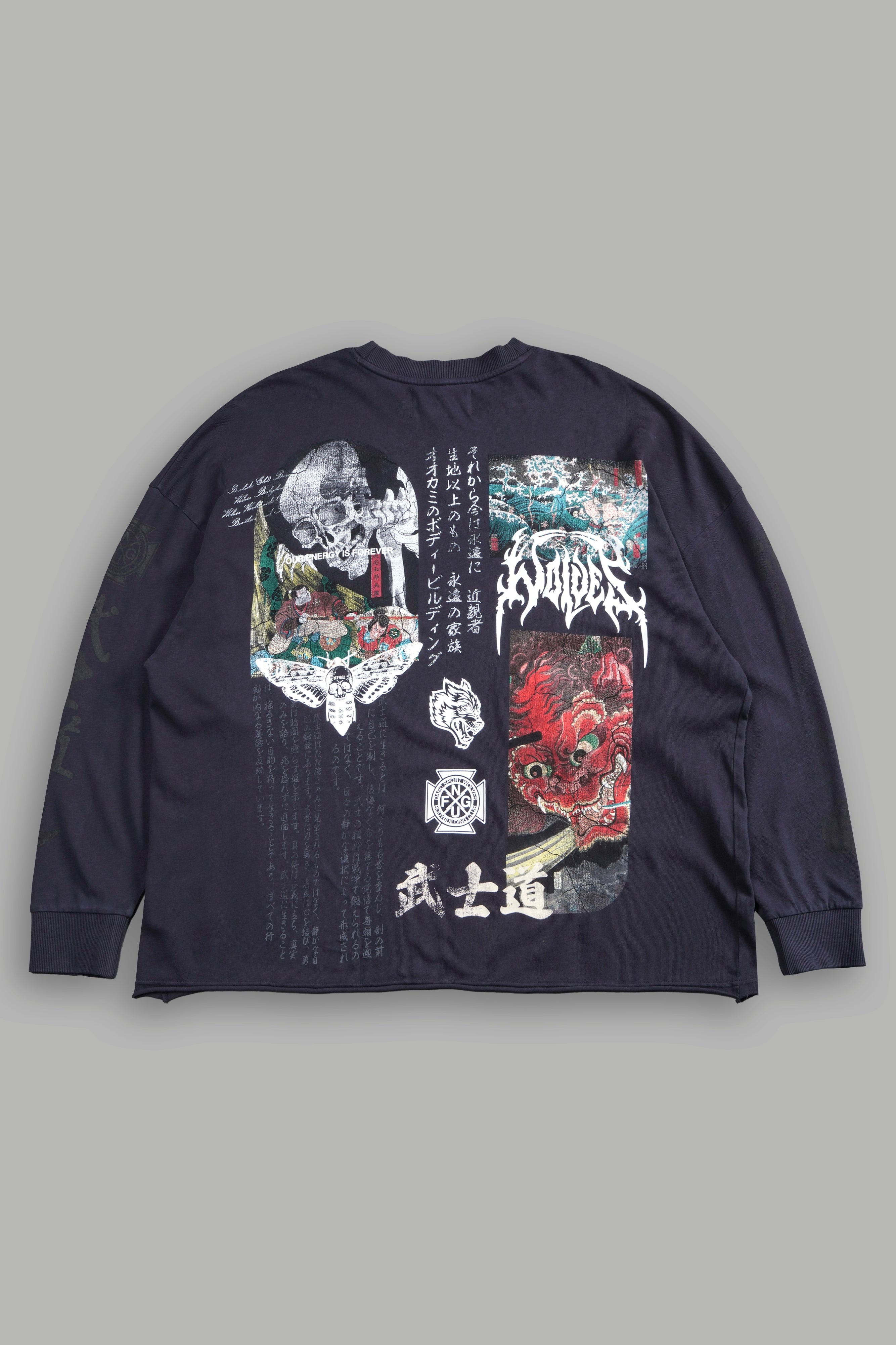 Ukiyo-e Premium "Box Cut" L/S Tee in Midnight Blue