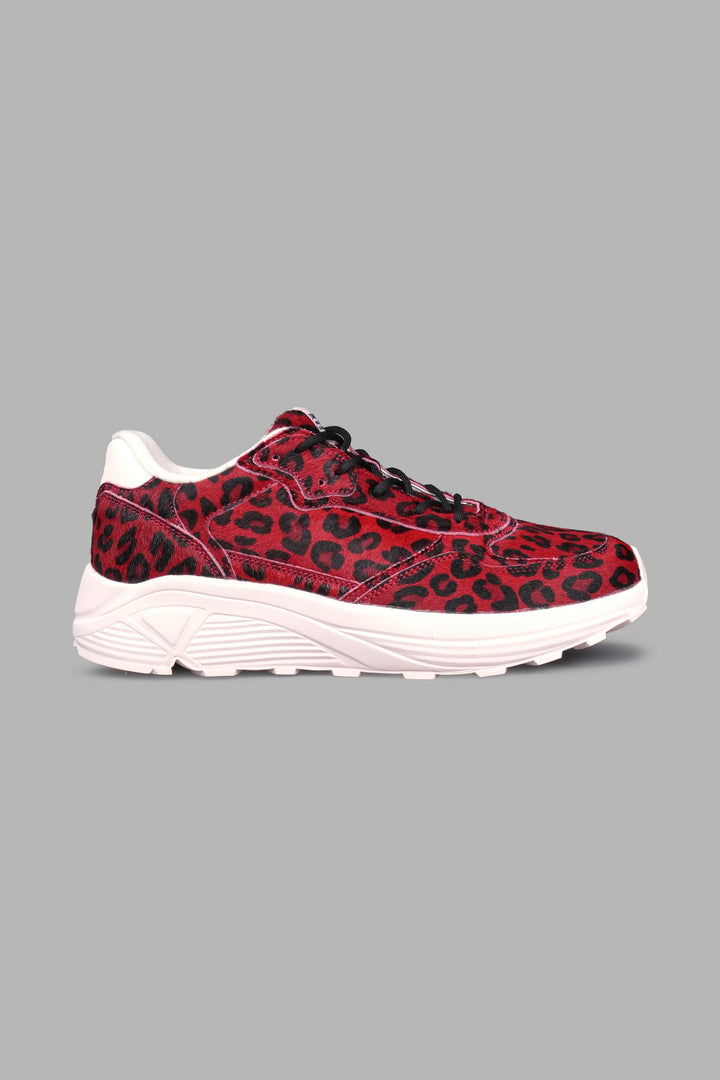 Run-1 Shoes in Red Leopard/Cloud Pink