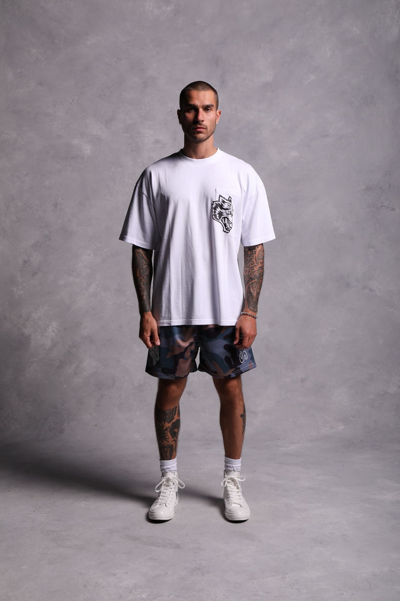 House Of Wolves "Premium" Pocket Tee in White