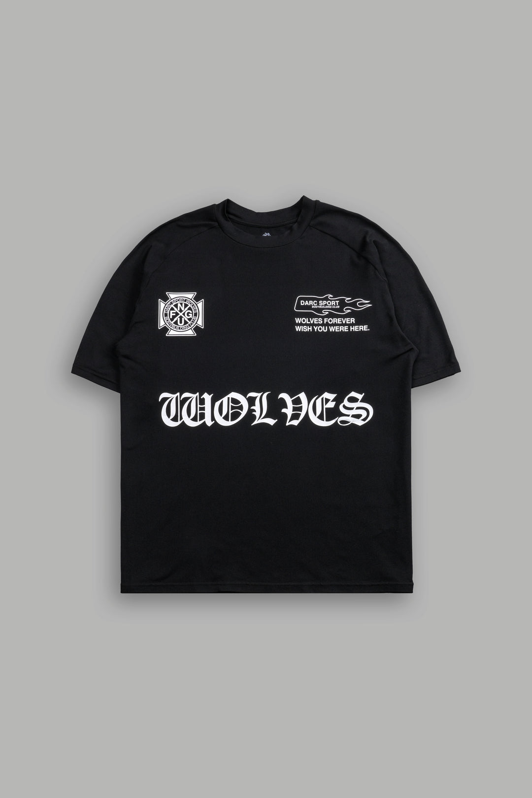 Forged "Dry Wolf" Raglan Tee in Black
