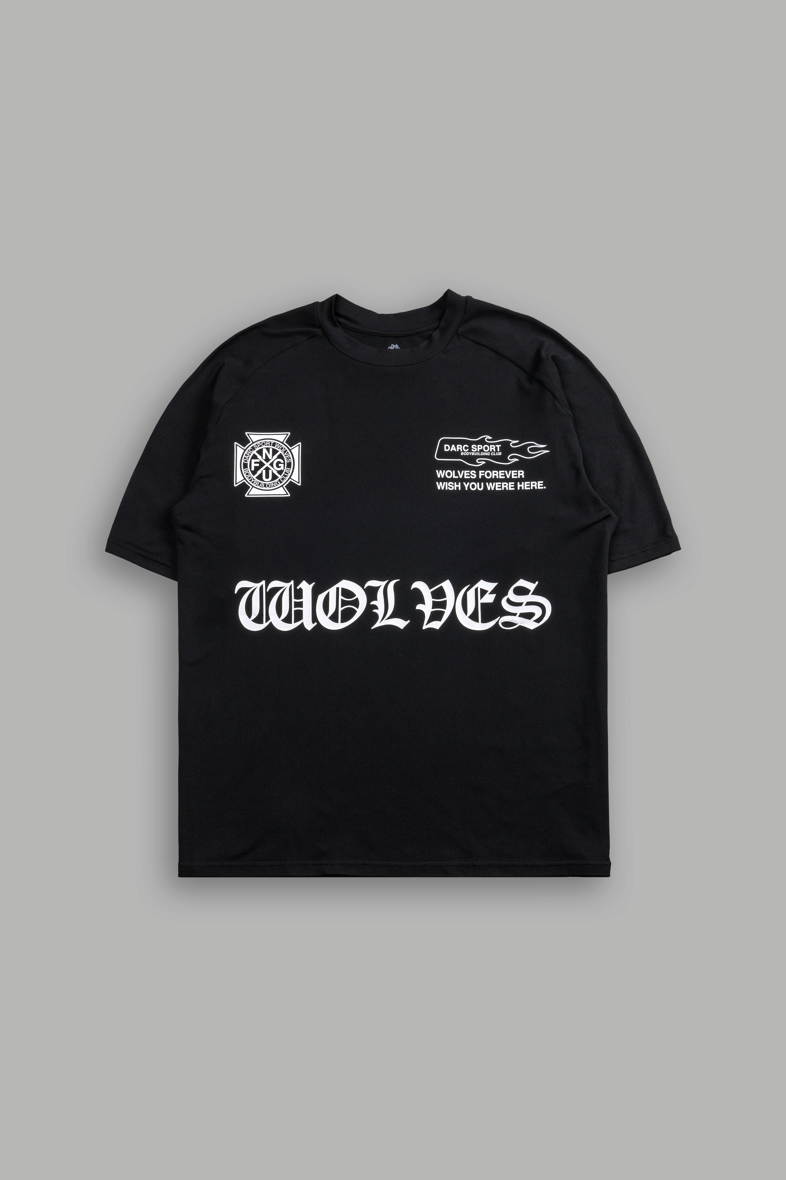 Forged "Dry Wolf" Raglan Tee in Black