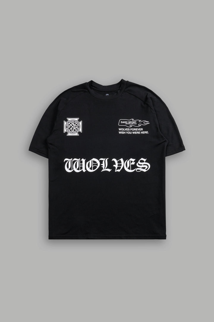 Forged "Dry Wolf" Raglan Tee in Black