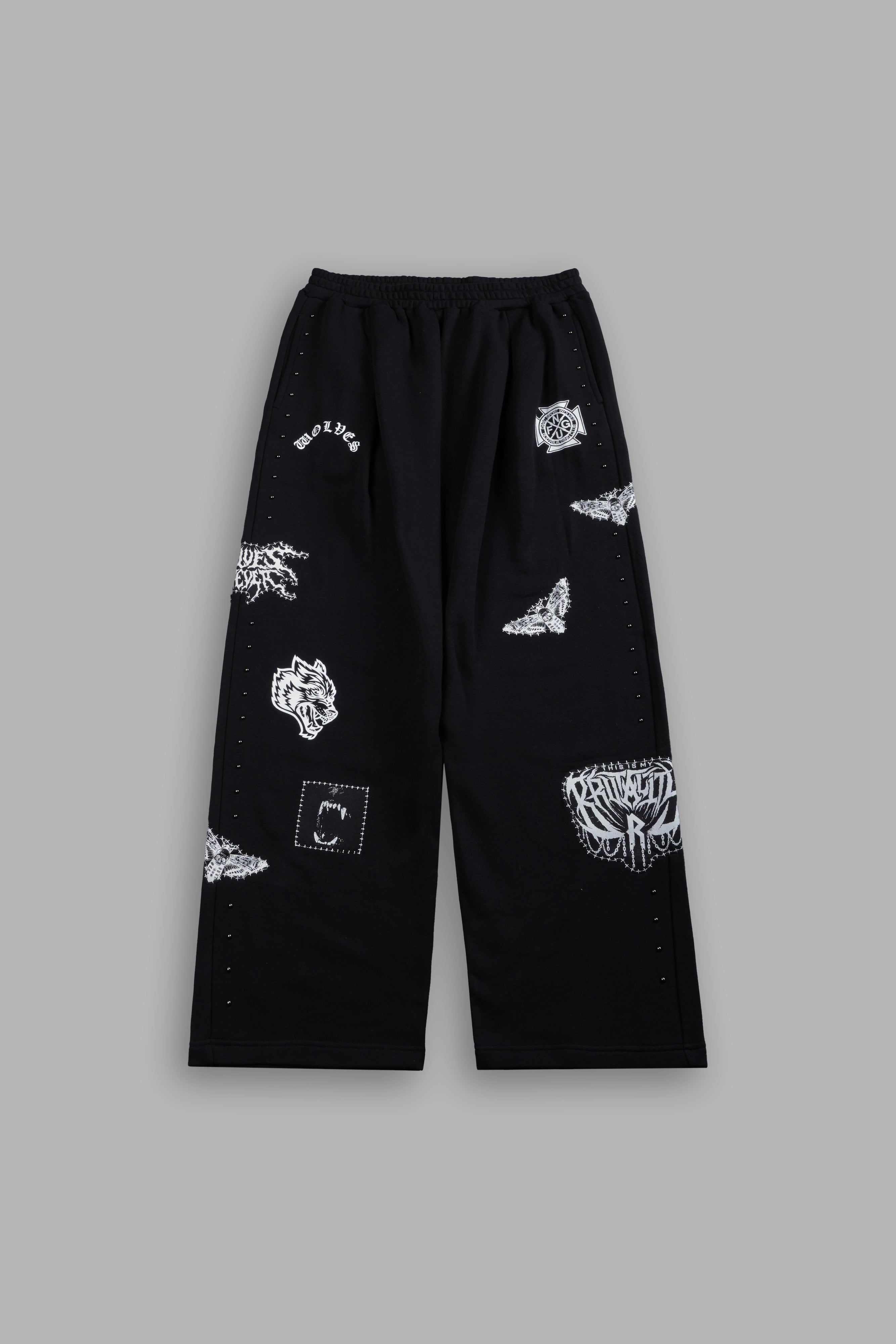 Give it Your All "Yara" Pleated Sweat Pants in Black