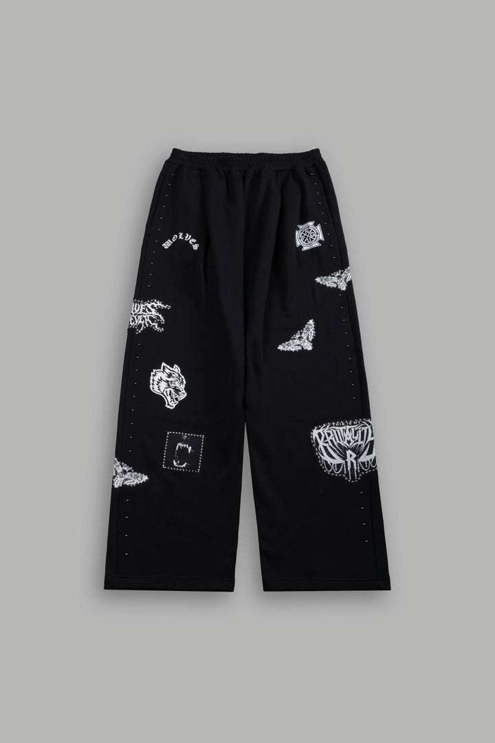 Give it Your All "Yara" Pleated Sweat Pants in Black