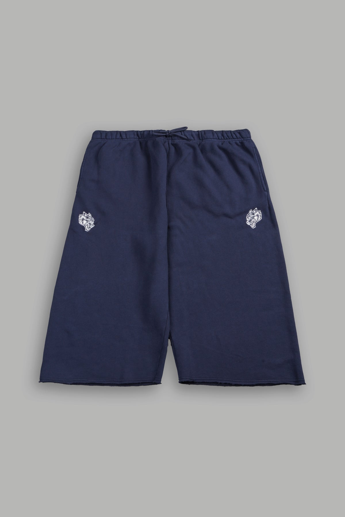 Dual Wolf Capri Sweat Pants In Storm Blue