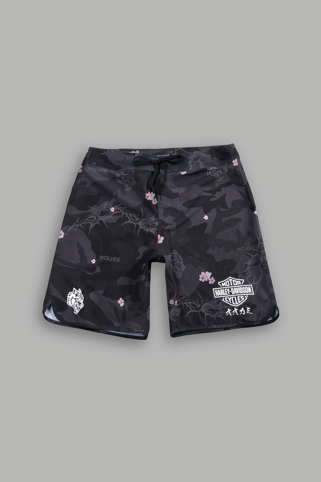 H-D Wolves Bruceys Board Shorts in Black