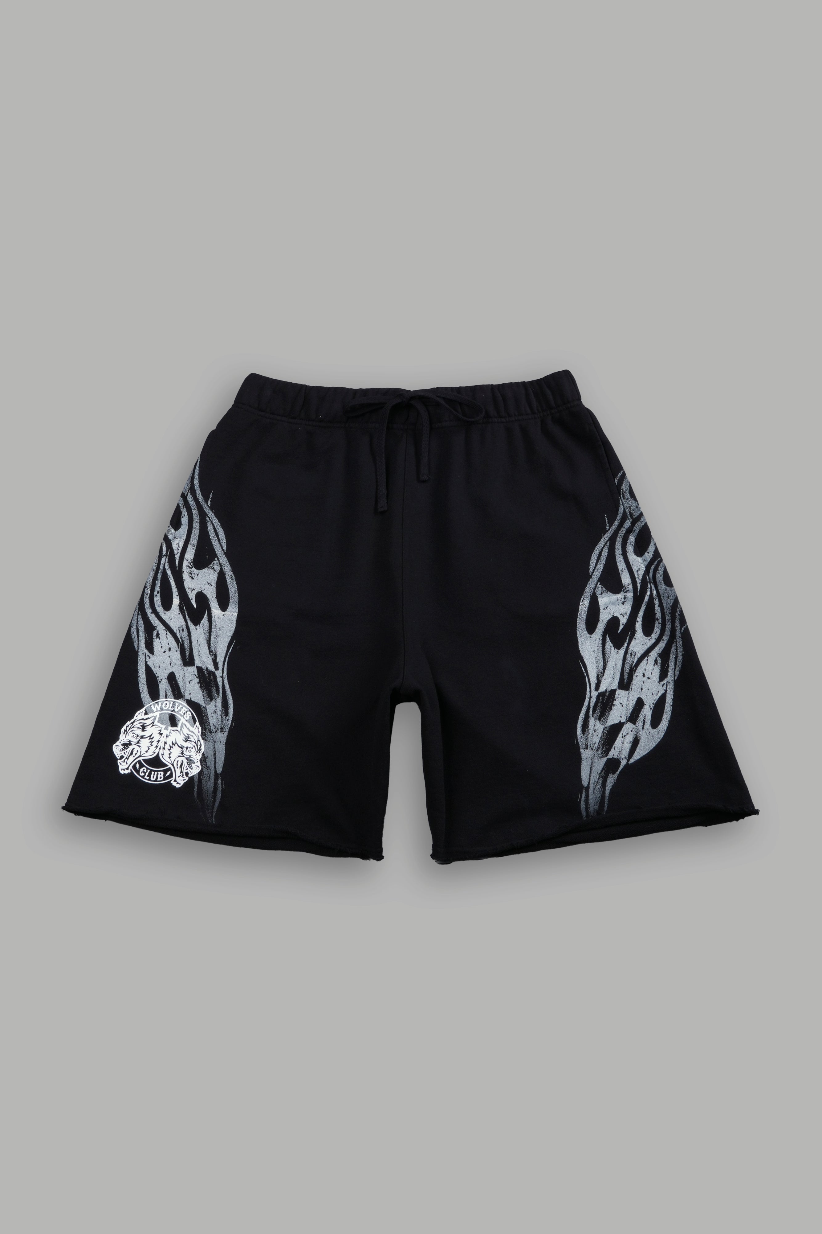 Race Inferno Grunge Oversized Raw Hem Post Lounge Sweat Shorts in