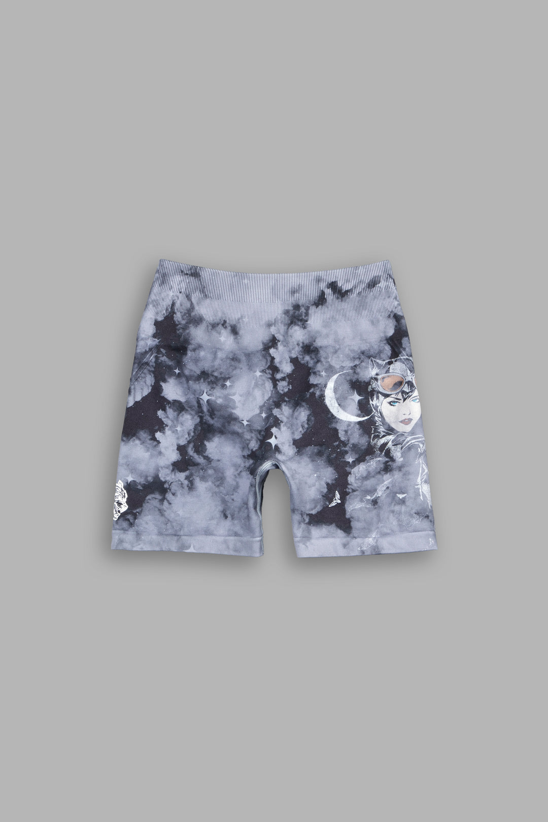 Catwoman Everson Seamless "Huxley" Shorts in Nirvana Gray Starry Clouds