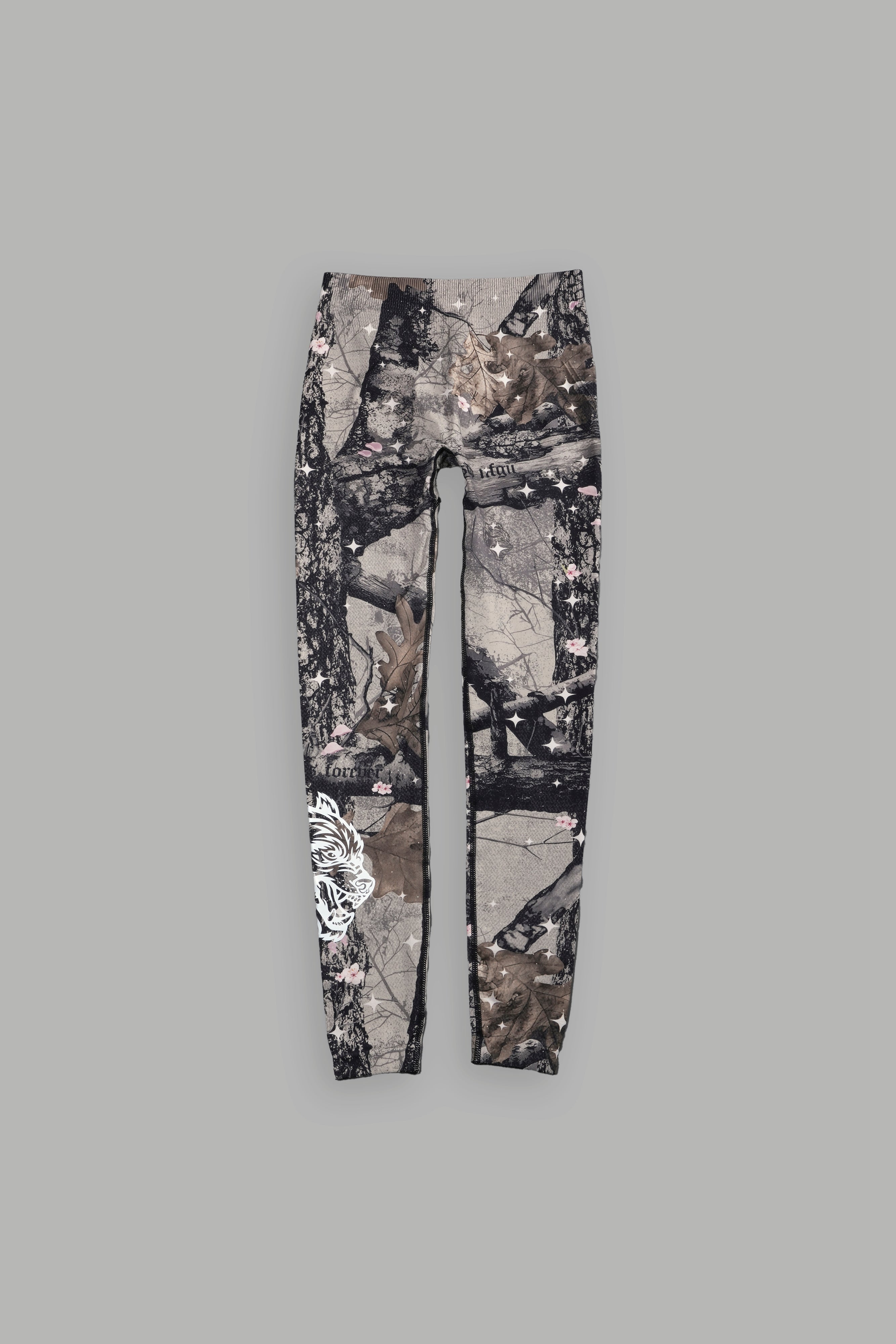 Big Wolf "Everson" Huxley Scrunch Leggings in Starry Blossom Woodland Camo