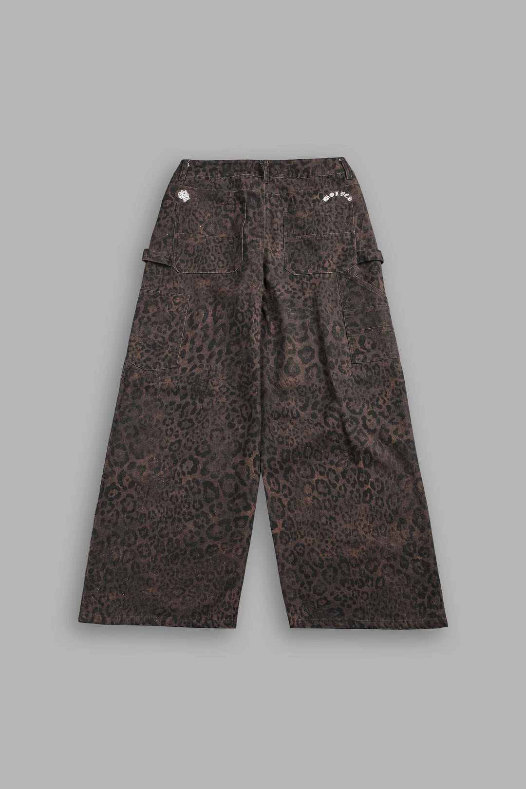 Wolves Chopper Wide Leg Carpenter Pant in Darc Brown Leopard