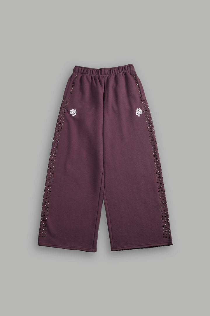 Dual Wolf Stud Durst Sweats V2 in Darc Purple
