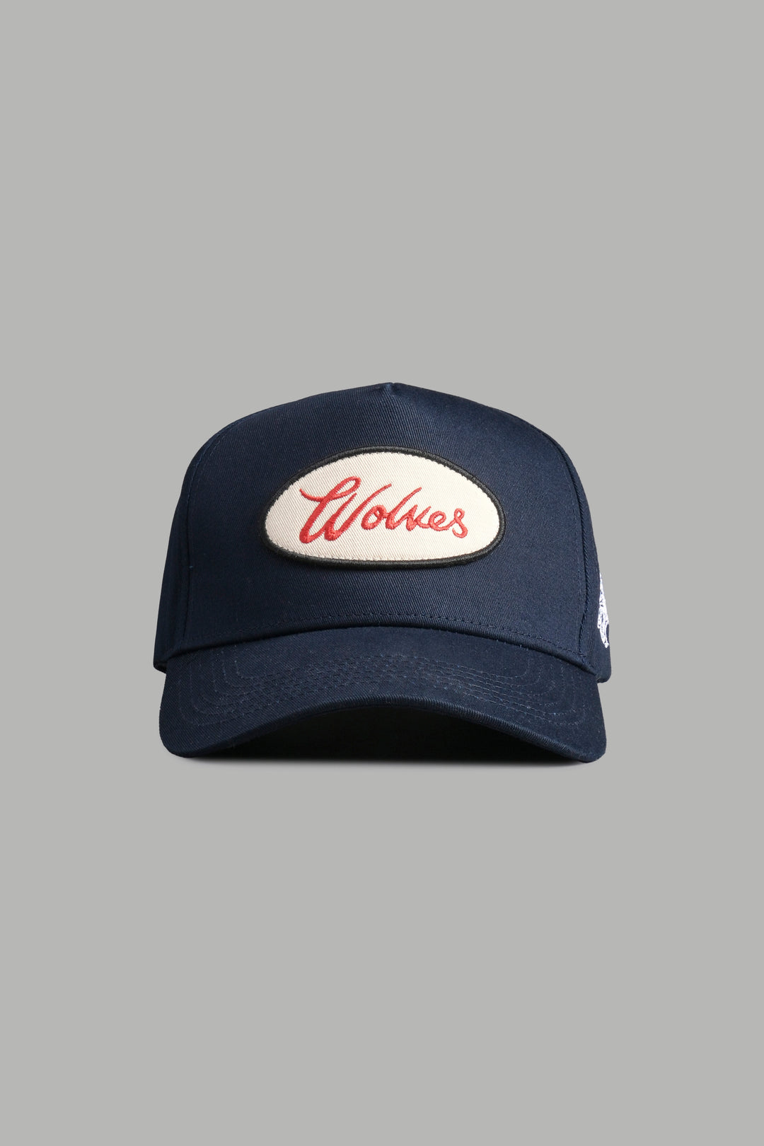 Wolves Script 5 Panel Hat in Navy