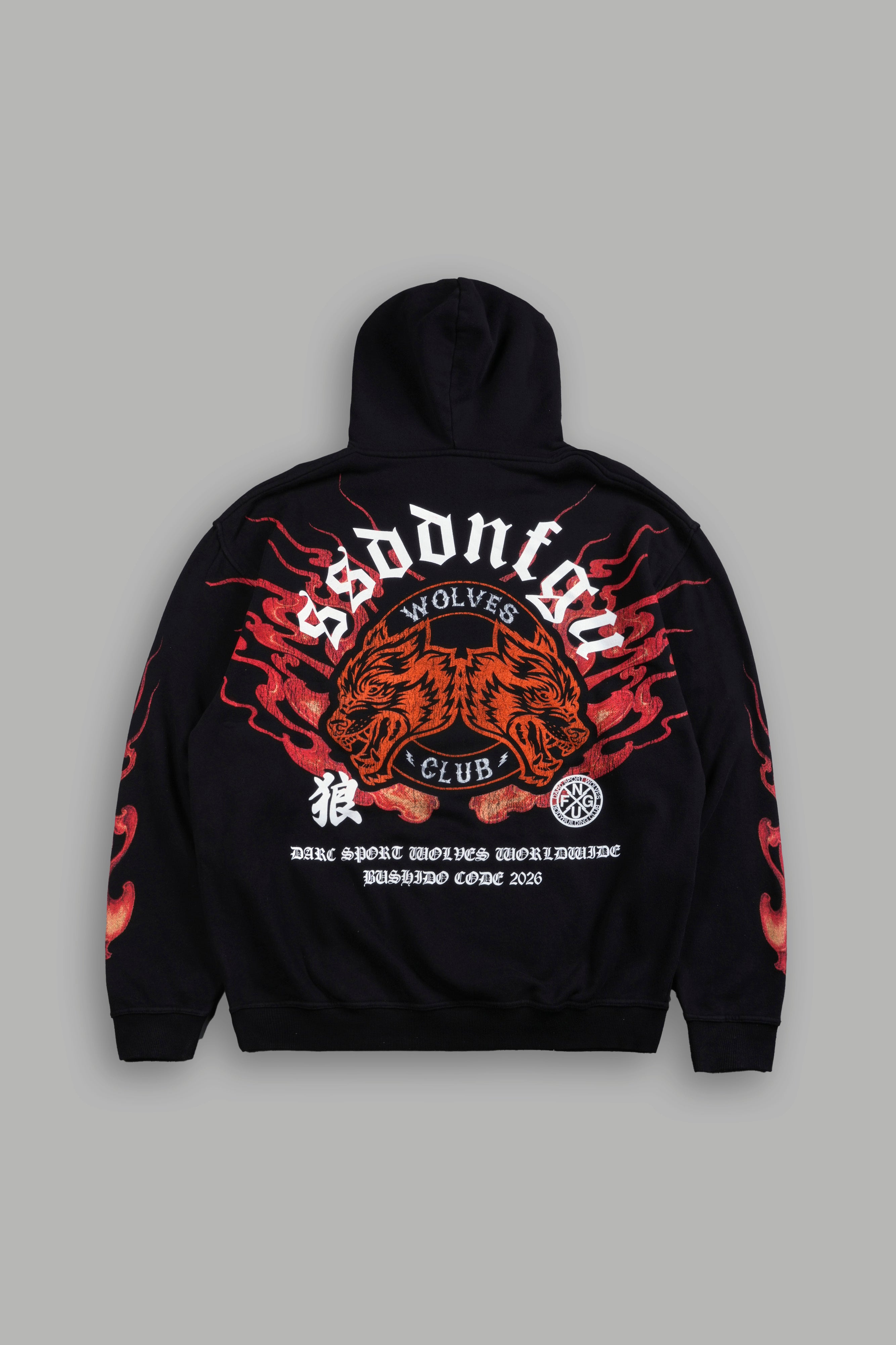 Wolves Club Oni Inferno Pierce Hoodie in Black