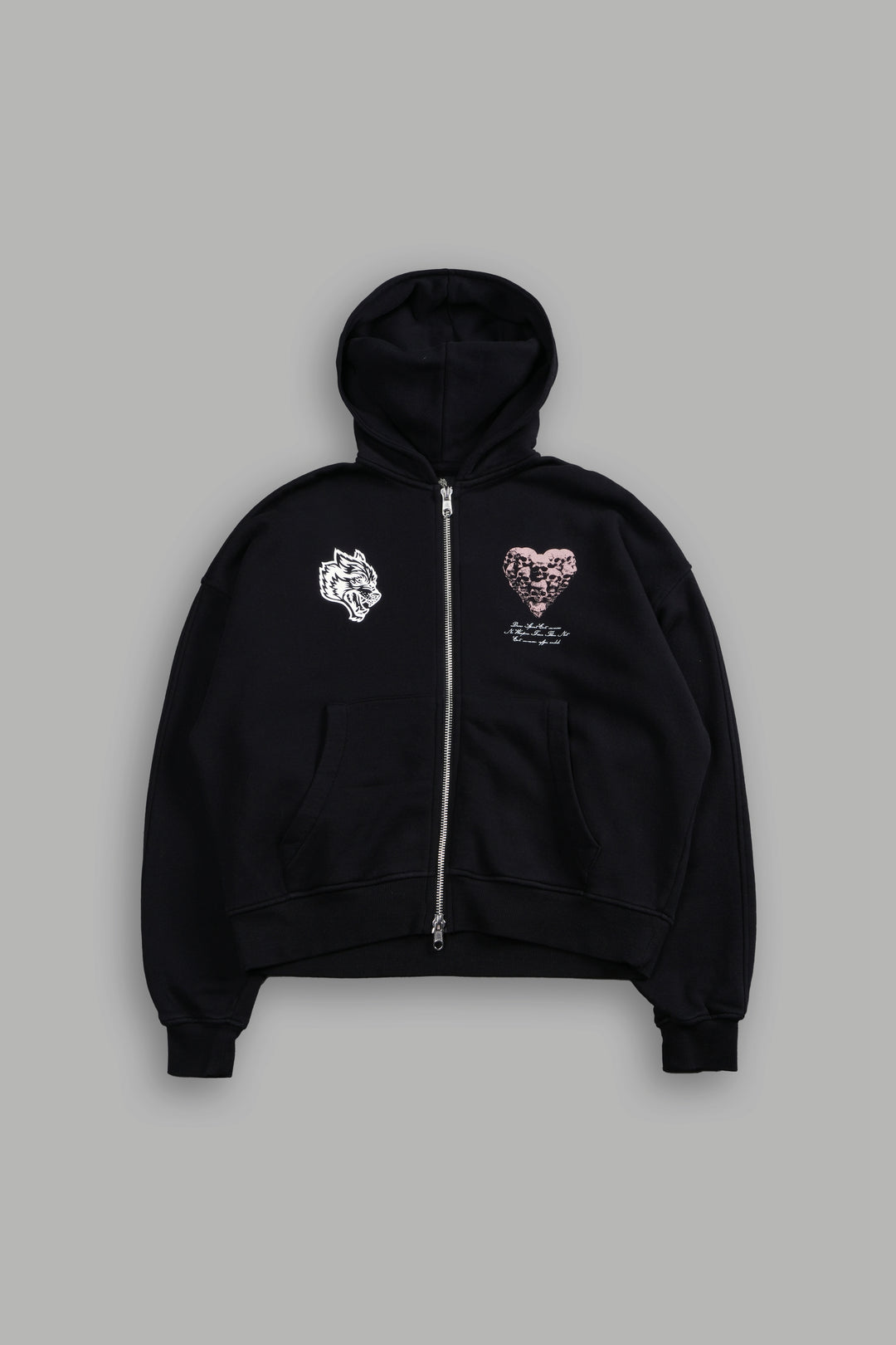 Memento Amore Darco Double Zip Hoodie in Black