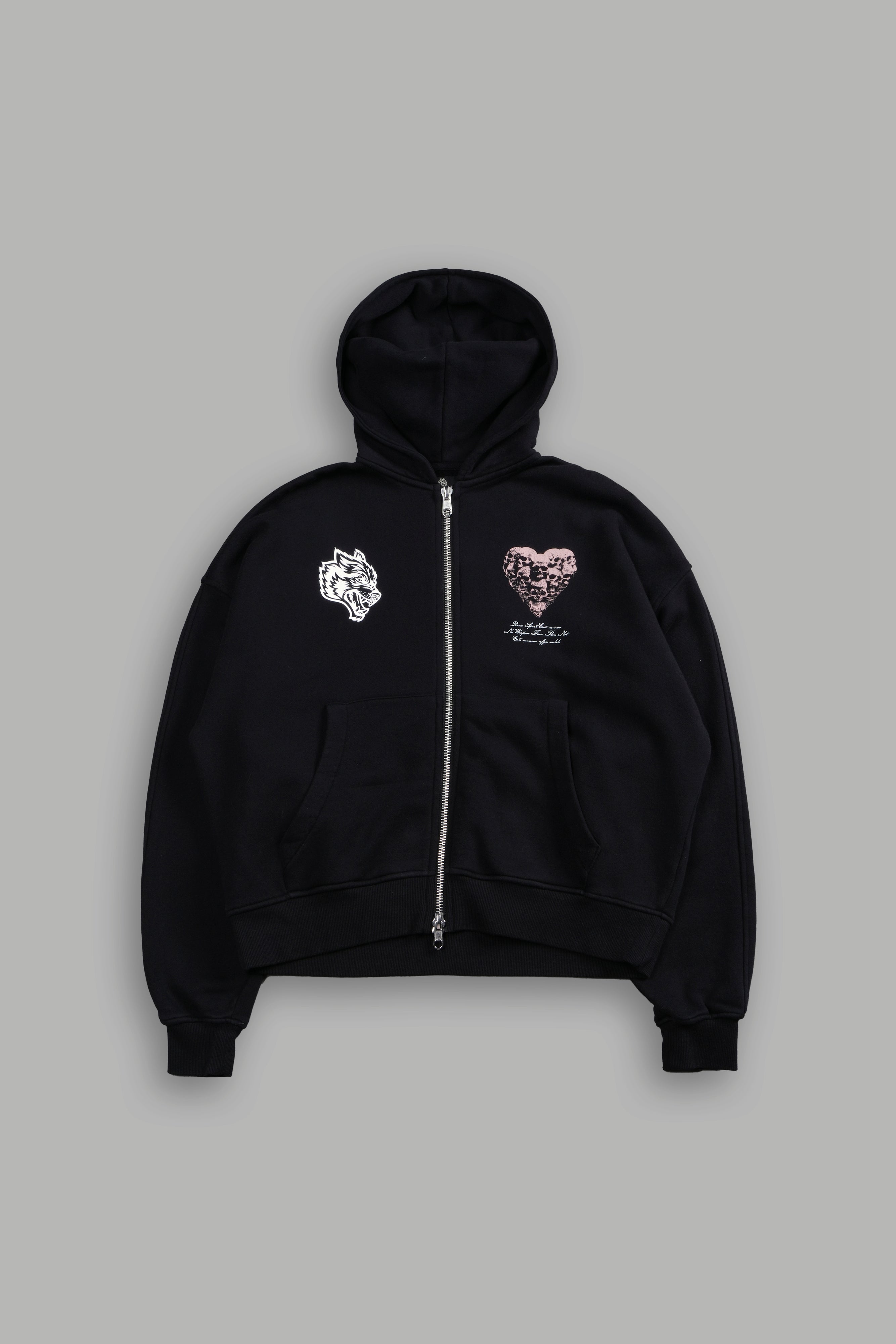 Memento Amore Darco Double Zip Hoodie in Black