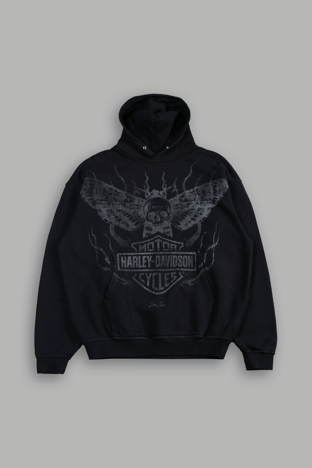 H-D Moth Inferno Pierce Hoodie in Black