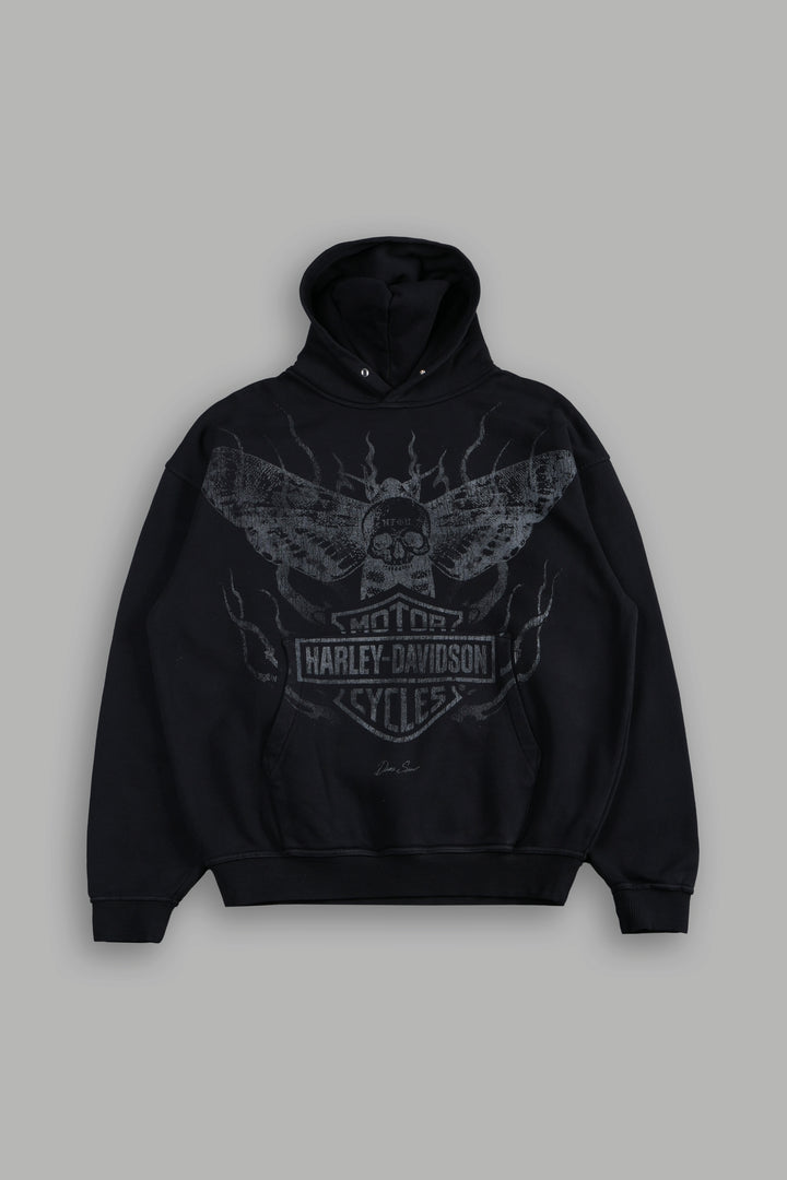 H-D Moth Inferno Pierce Hoodie in Black