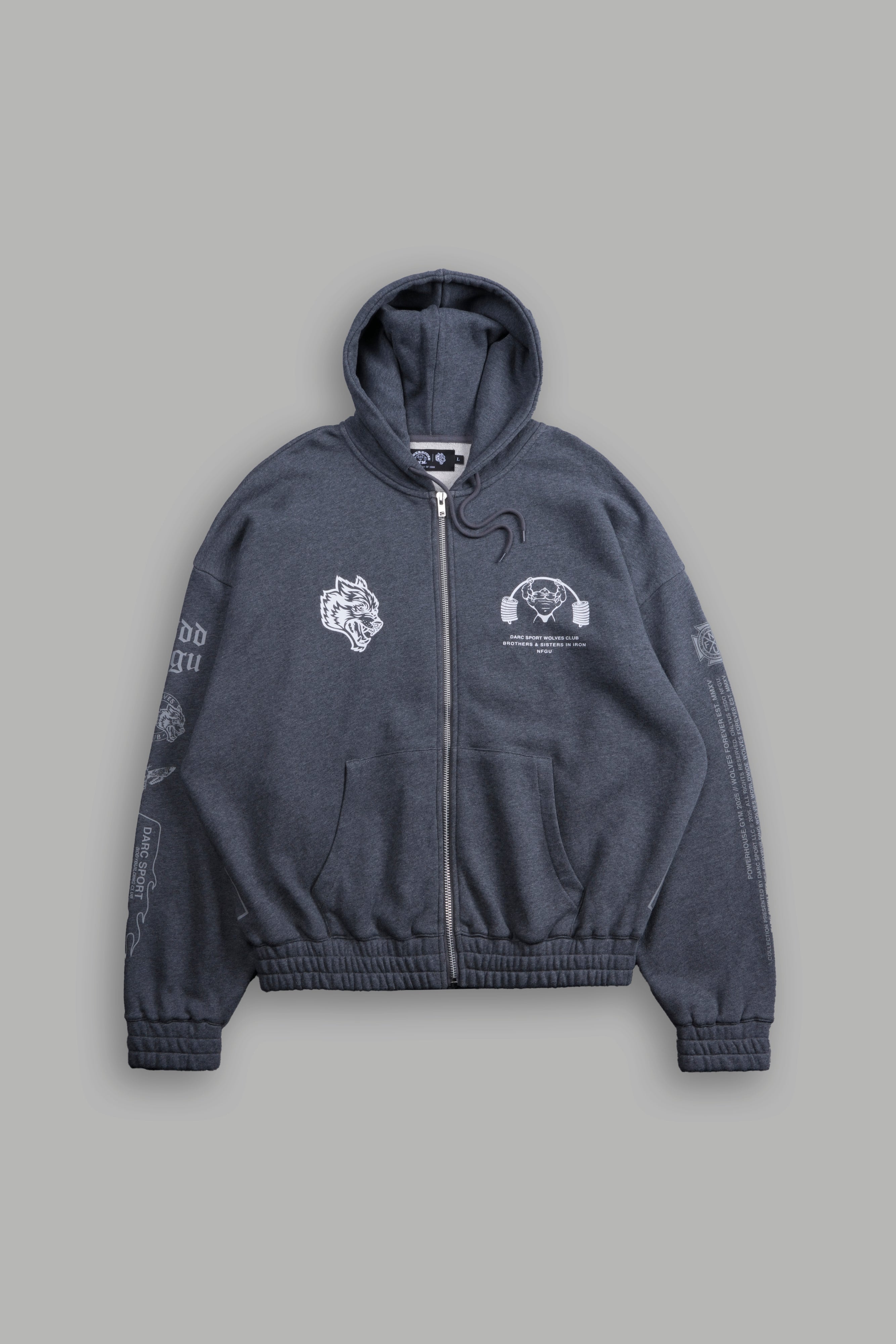 Powerhouse Forever "Chambers" Zip Hoodie in Darc Heather Gray