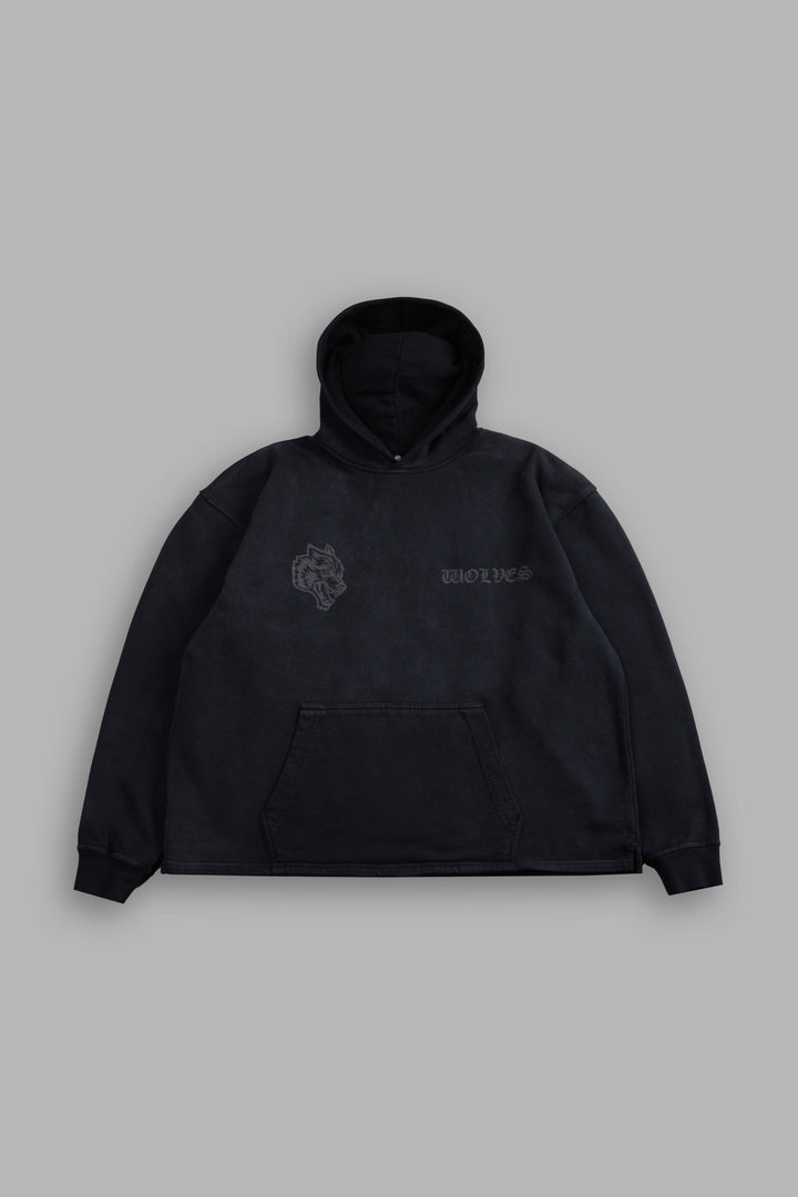 Phantom Night Chopper "Moaty" Hoodie in Black Drift Wash