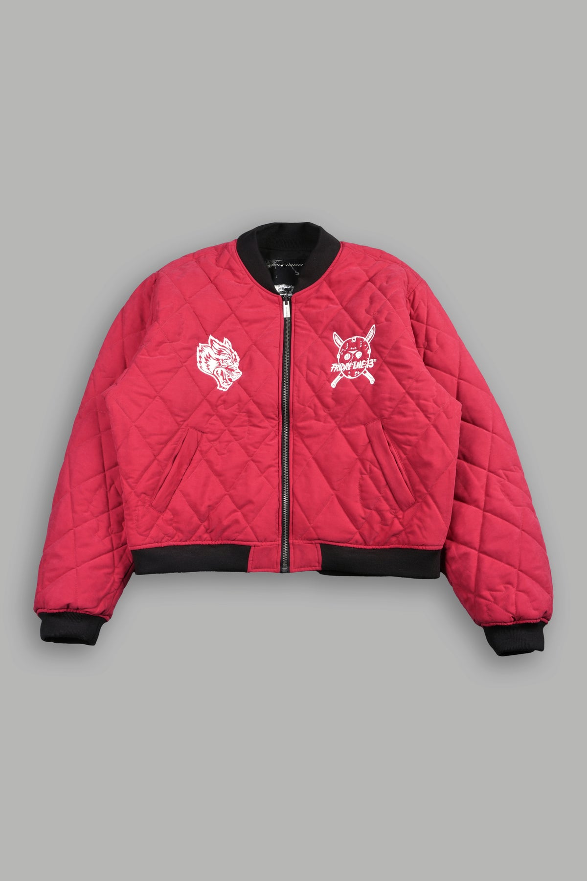 Jason Frvr Cloud Quilted Reversible Bomber Jacket In Black/Oxblood