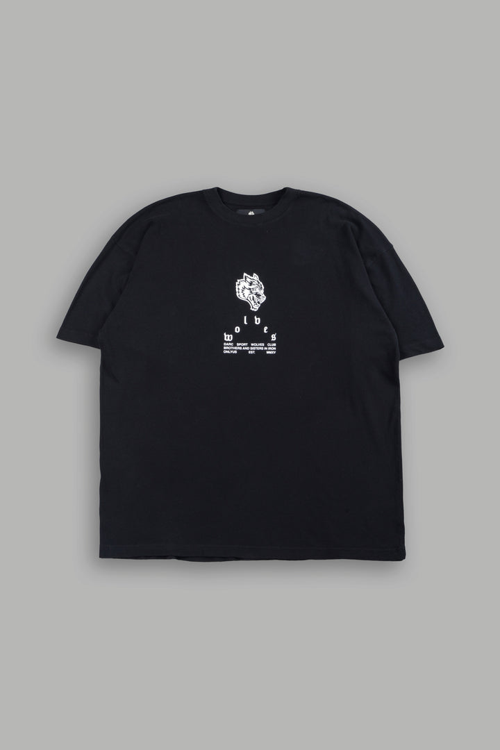 Big Wolf Head Premium Oversized Tee In Black