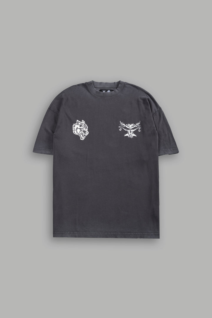 Feed the Beast Premium Oversized Tee in Wolf Gray