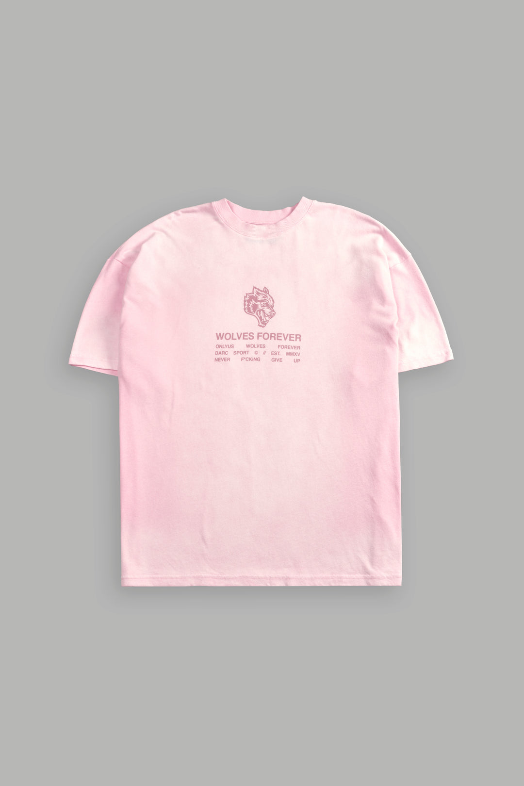 Wolves Have Your Back "Premium" Oversized Tee in Cherry Blossom Halo Wash
