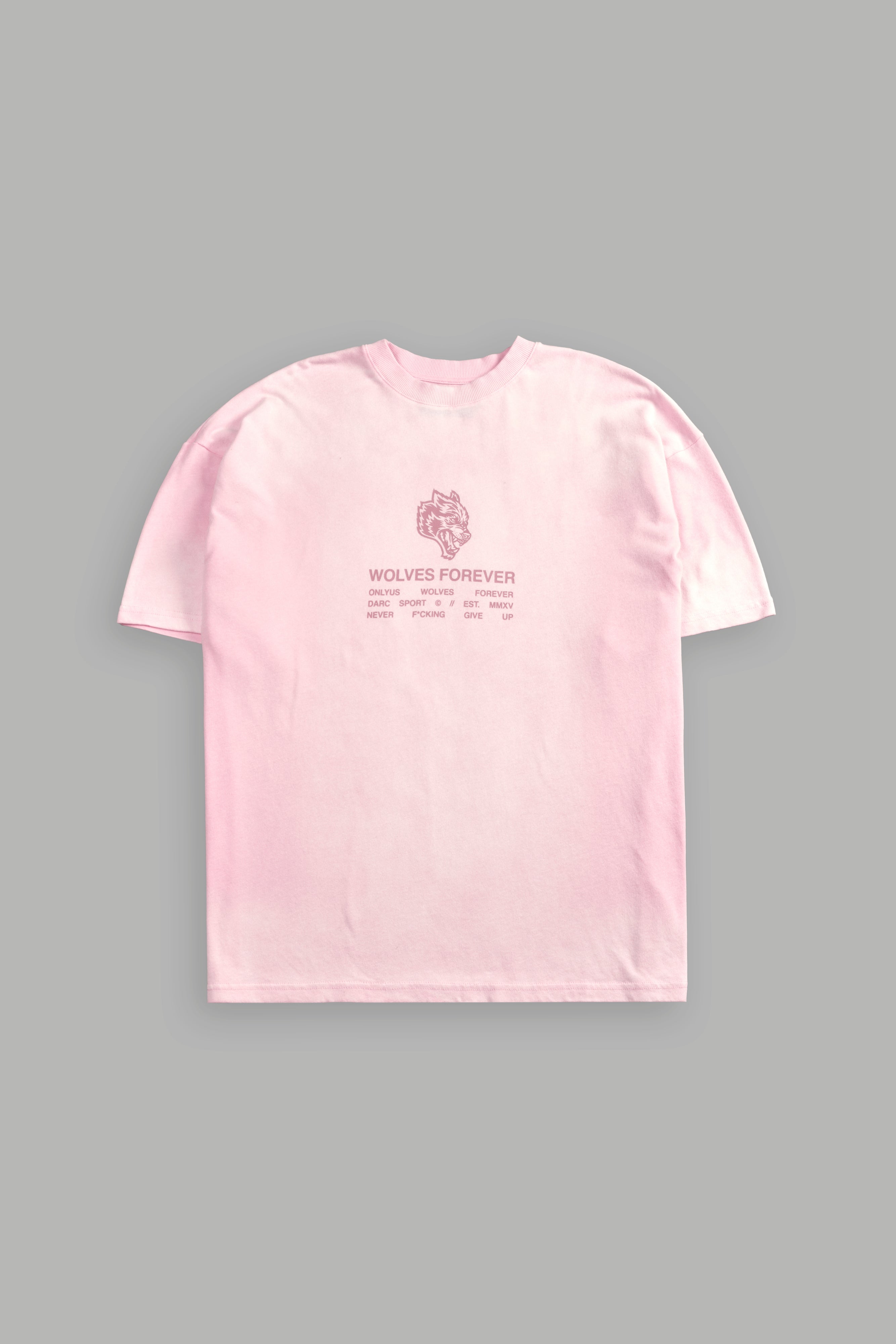 Wolves Have Your Back "Premium" Oversized Tee in Cherry Blossom Halo Wash
