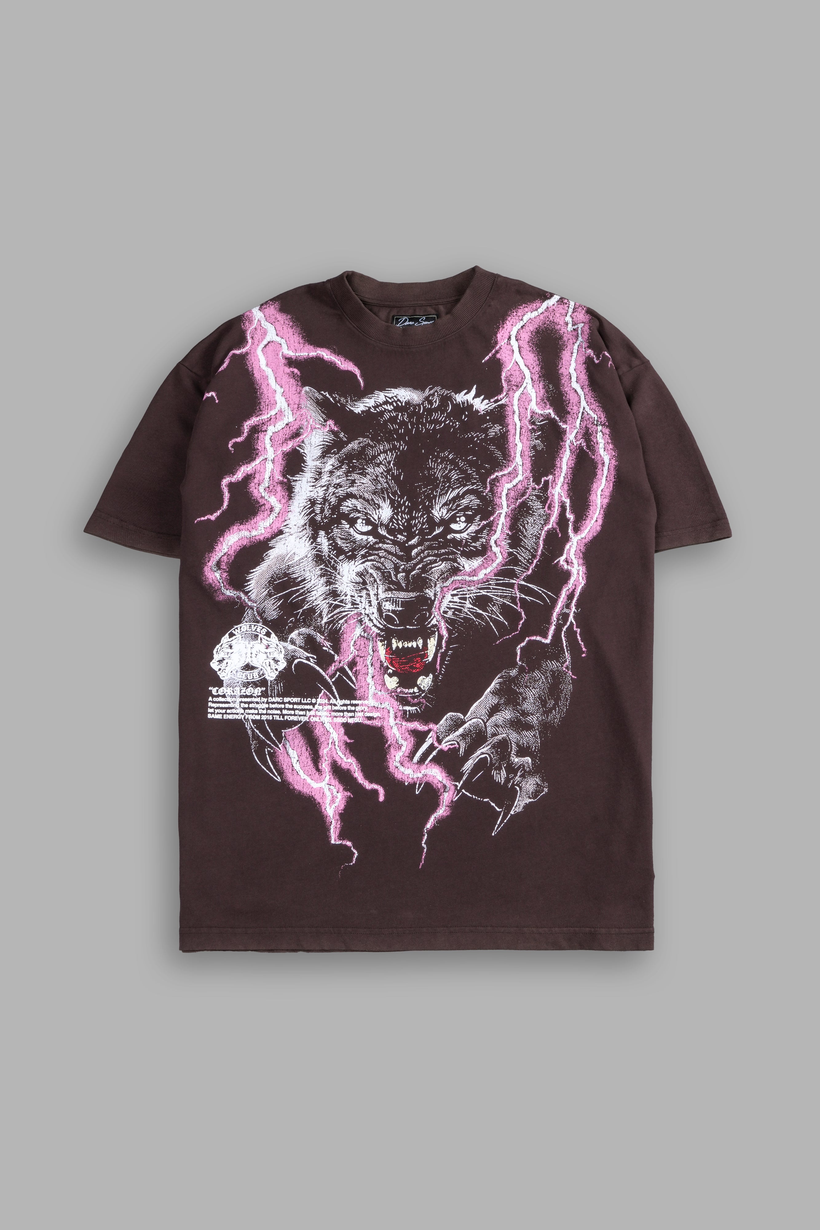 Trust Your Instinct "Premium Vintage" Oversized Tee in Darc Garnet/Pink Lightning