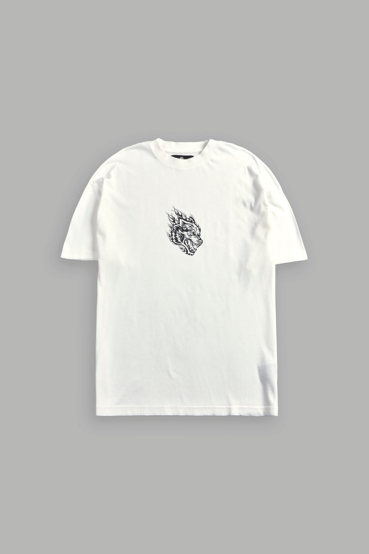 Wolves Inferno "Premium" Oversized Tee in Cream