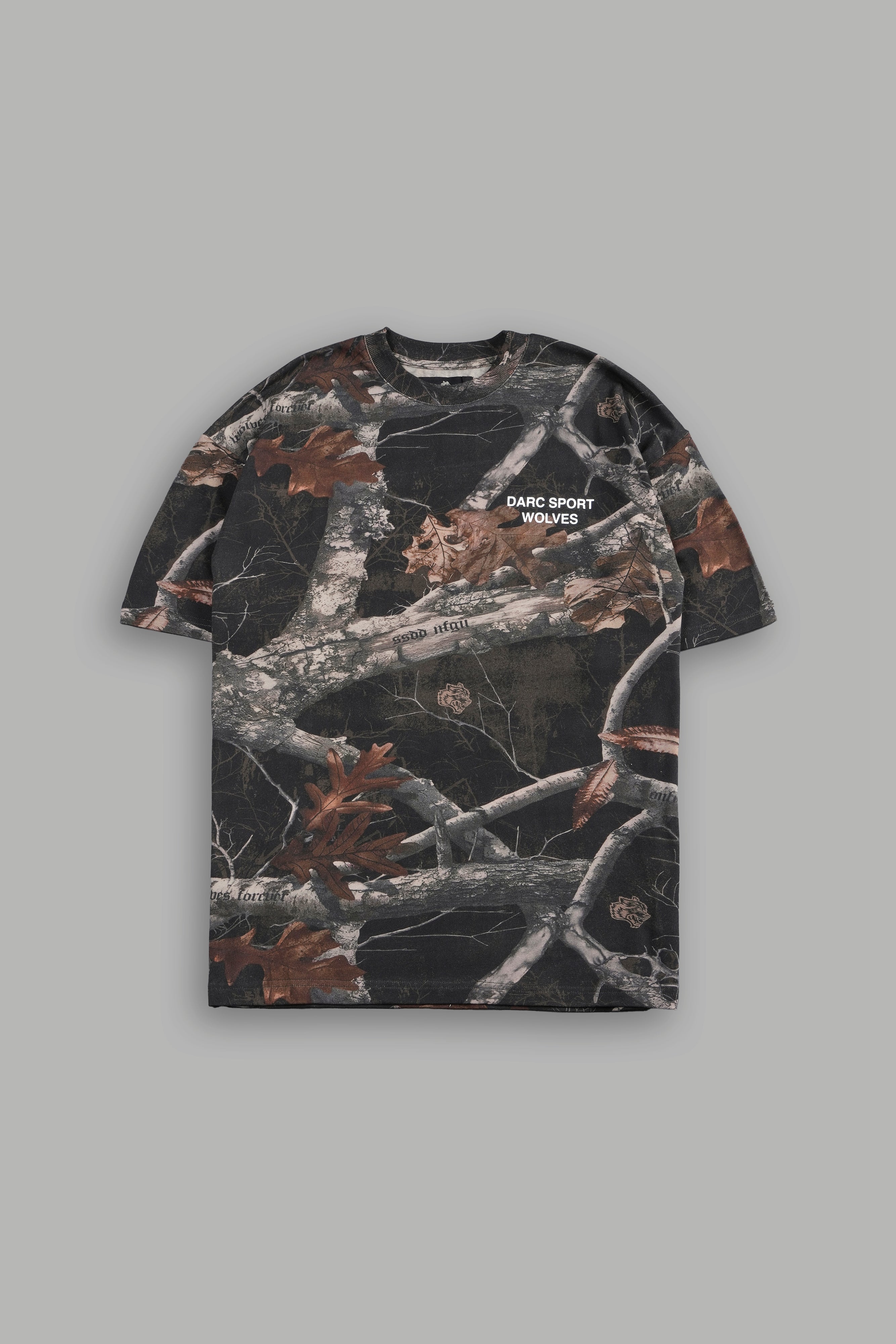 Darc Sport Wolves "Premium" Oversized Tee in Darc Brown Woodland Camo