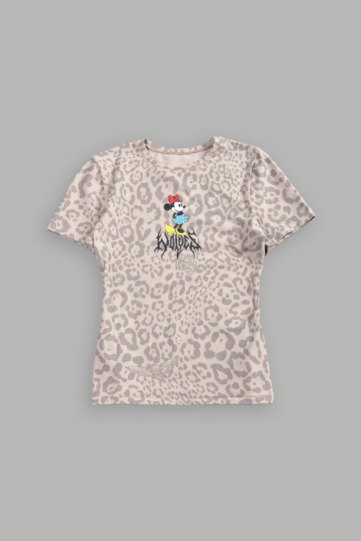 Minnie Mouse Hesh Eden Ss Tee in Clay Leopard