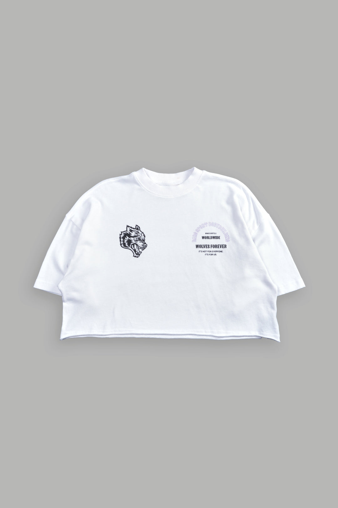 Iron Wolves "Premium" Oversized (Cropped) Tee in White