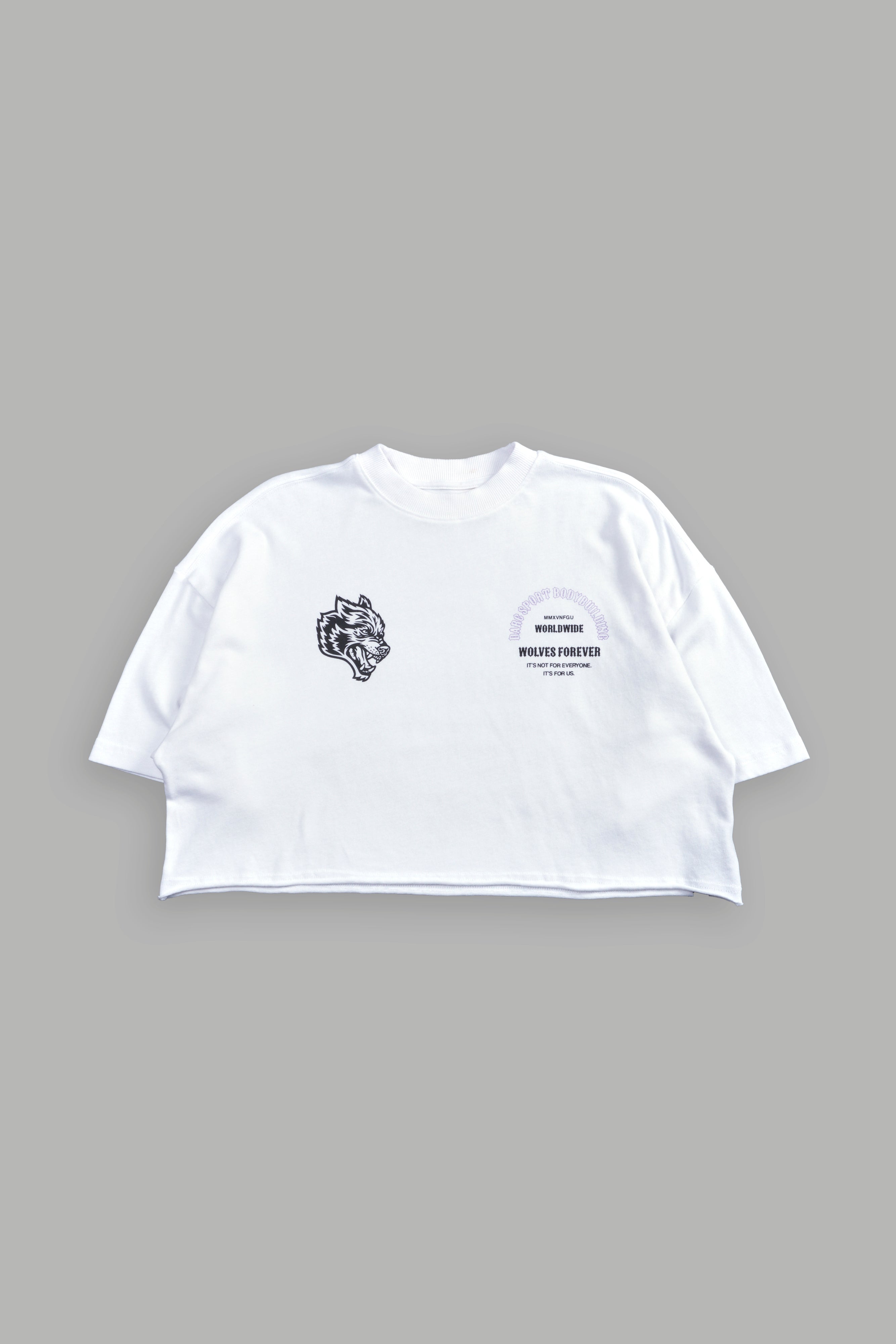 Iron Wolves "Premium" Oversized (Cropped) Tee in White