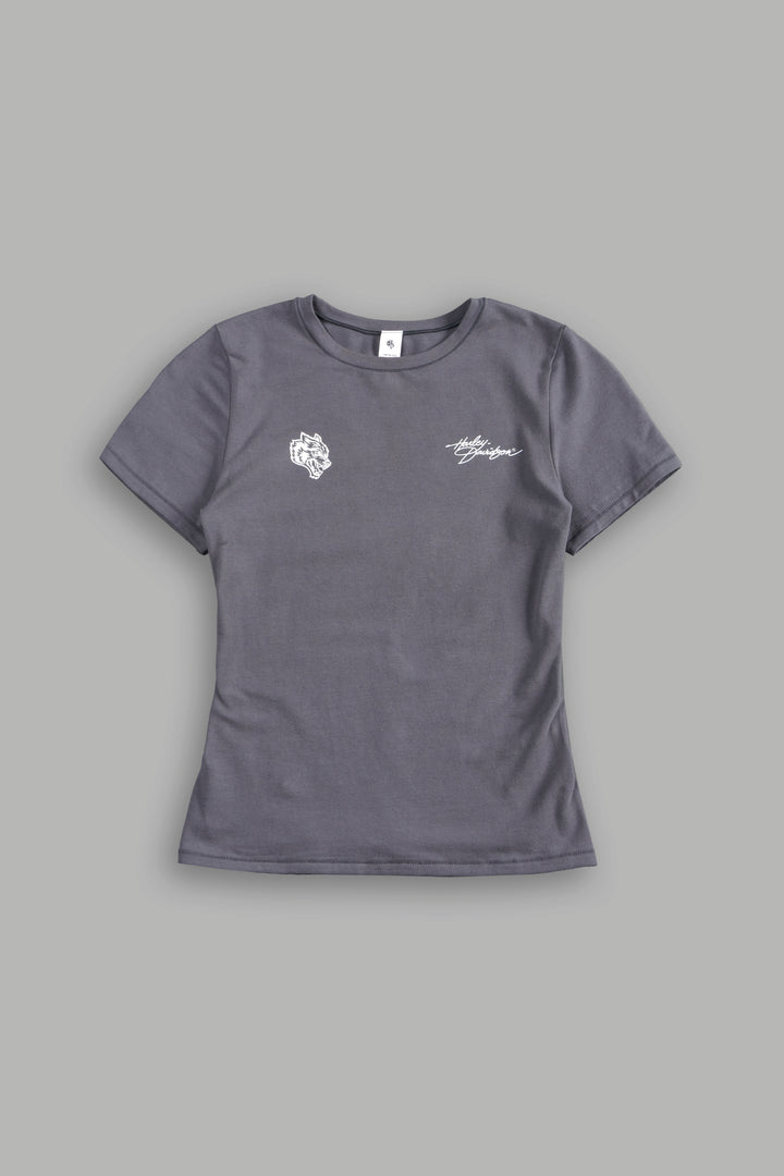 Harley Wolves Eden Ss Tee in Slate Gray