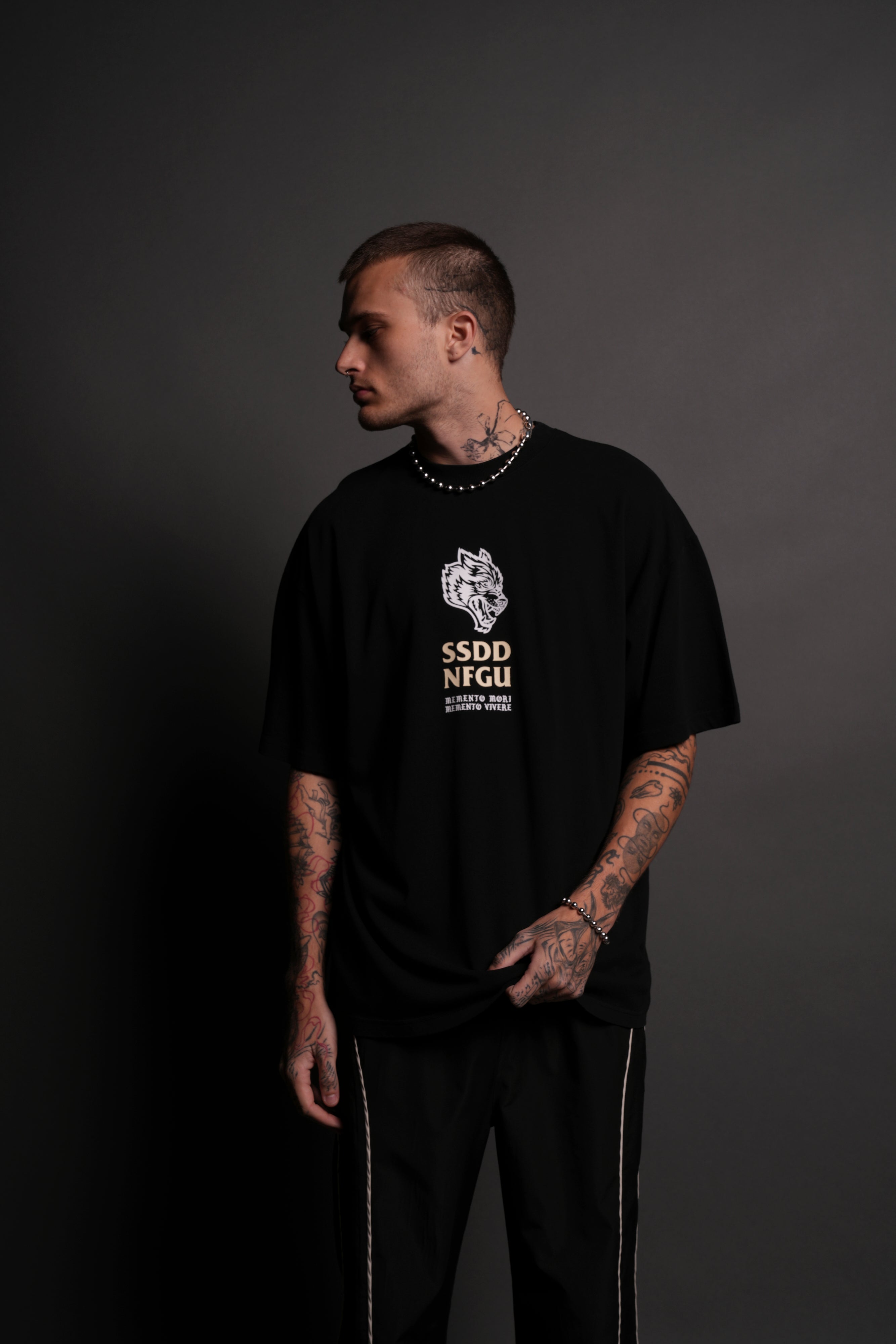 Don't Look Back "Premium" Oversized Tee in Black