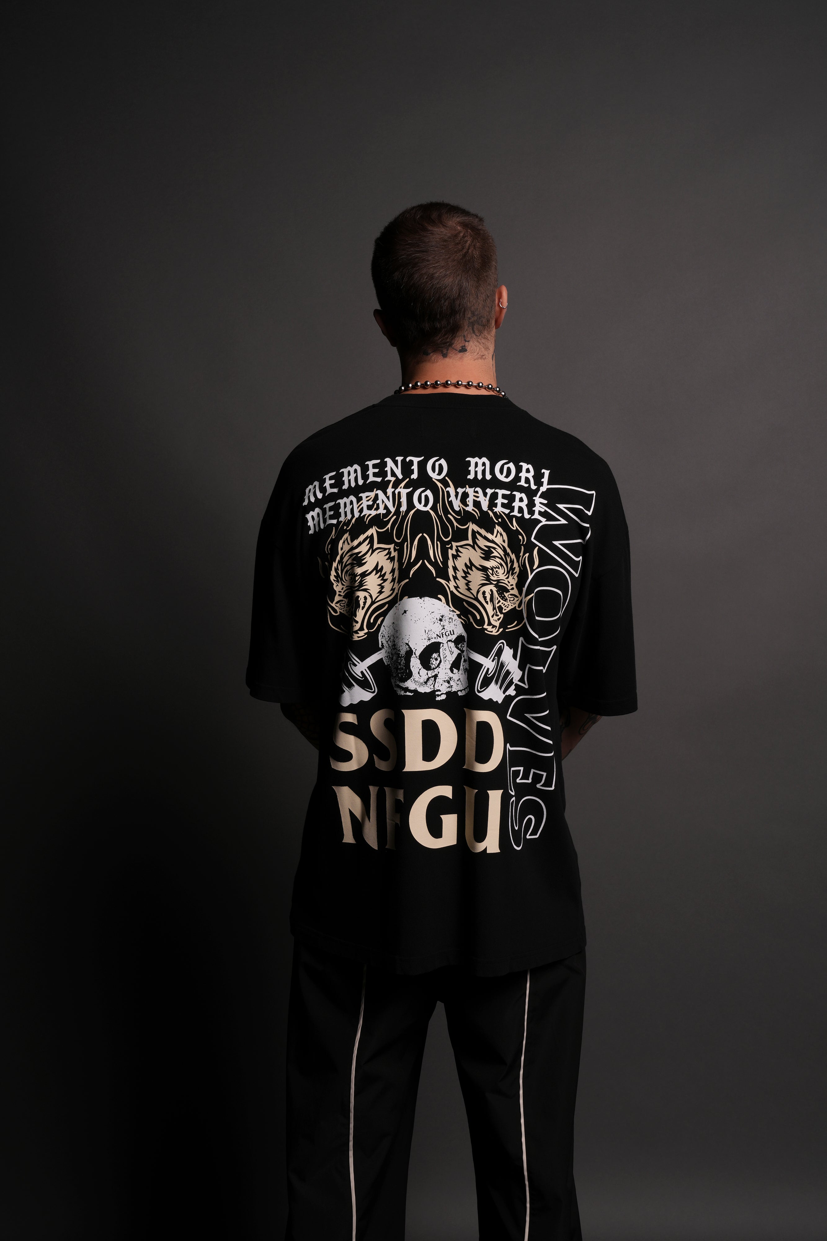 Don't Look Back "Premium" Oversized Tee in Black