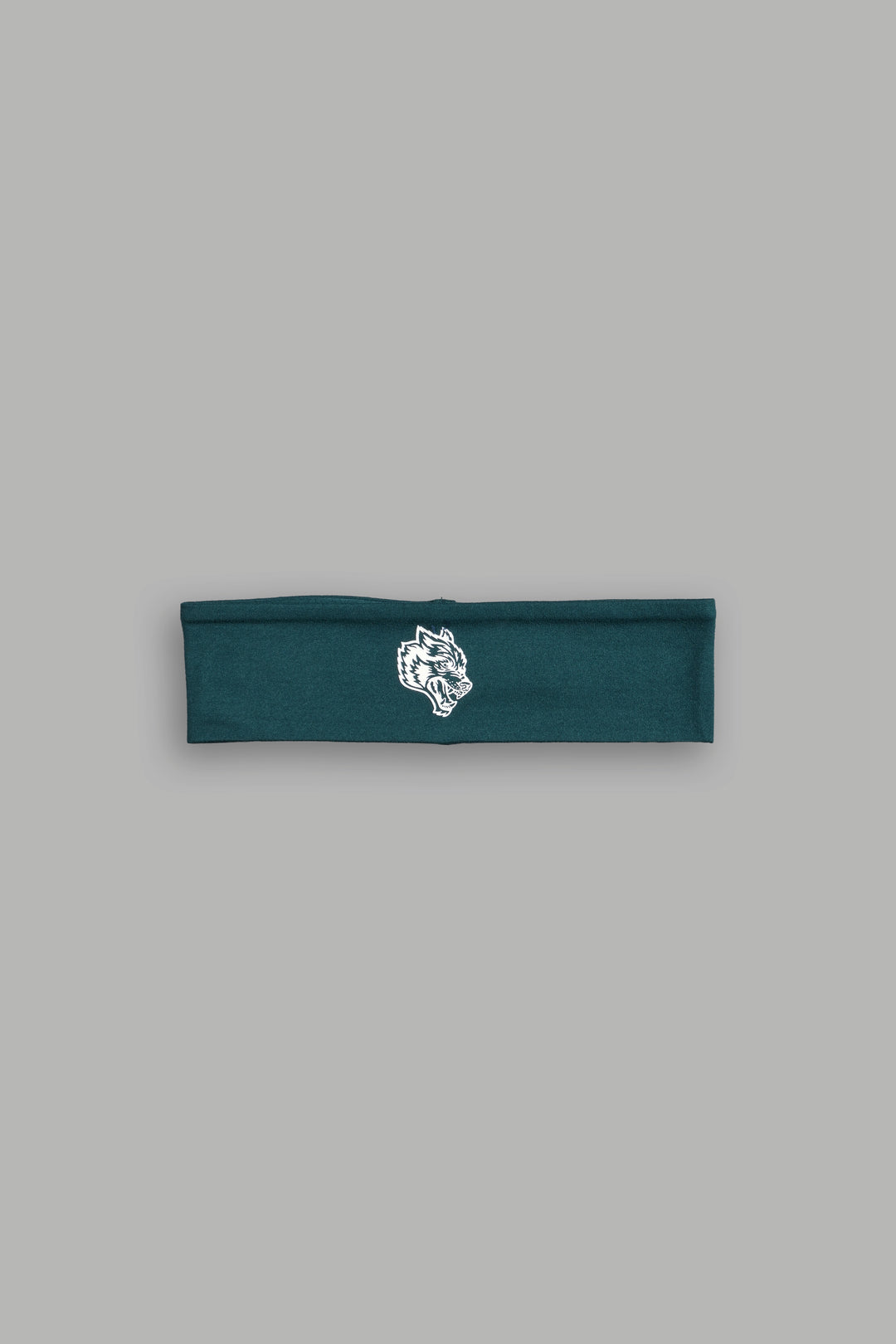 Wolf Head Wide Headband in Norse Green