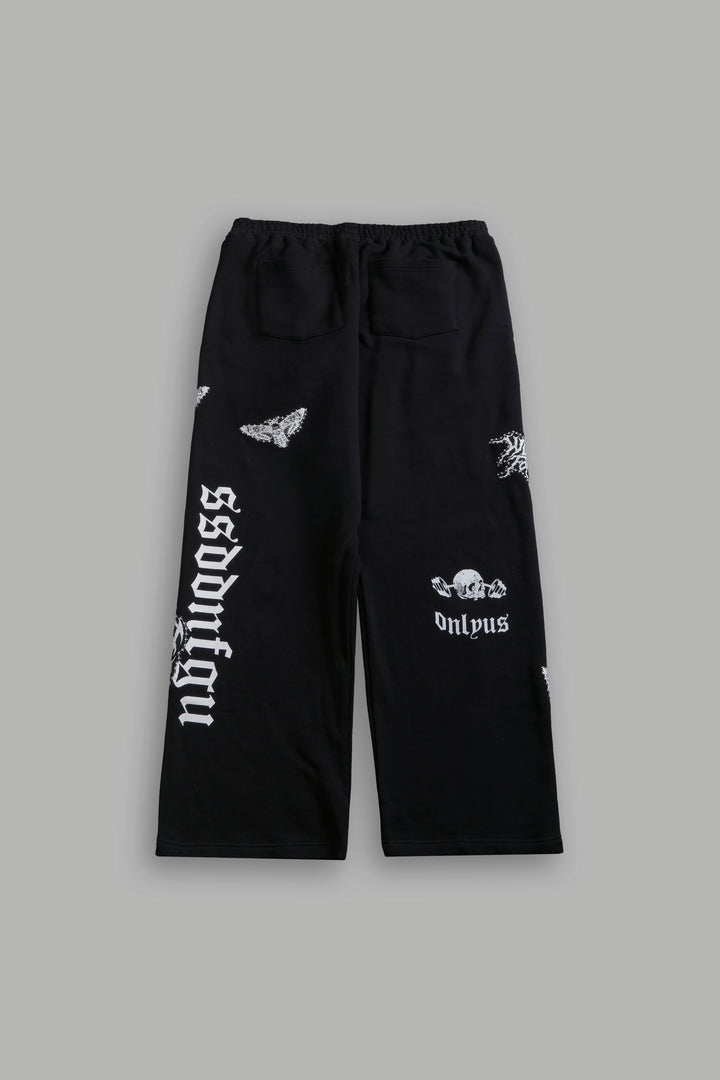 Give it Your All "Yara" Pleated Sweat Pants in Black