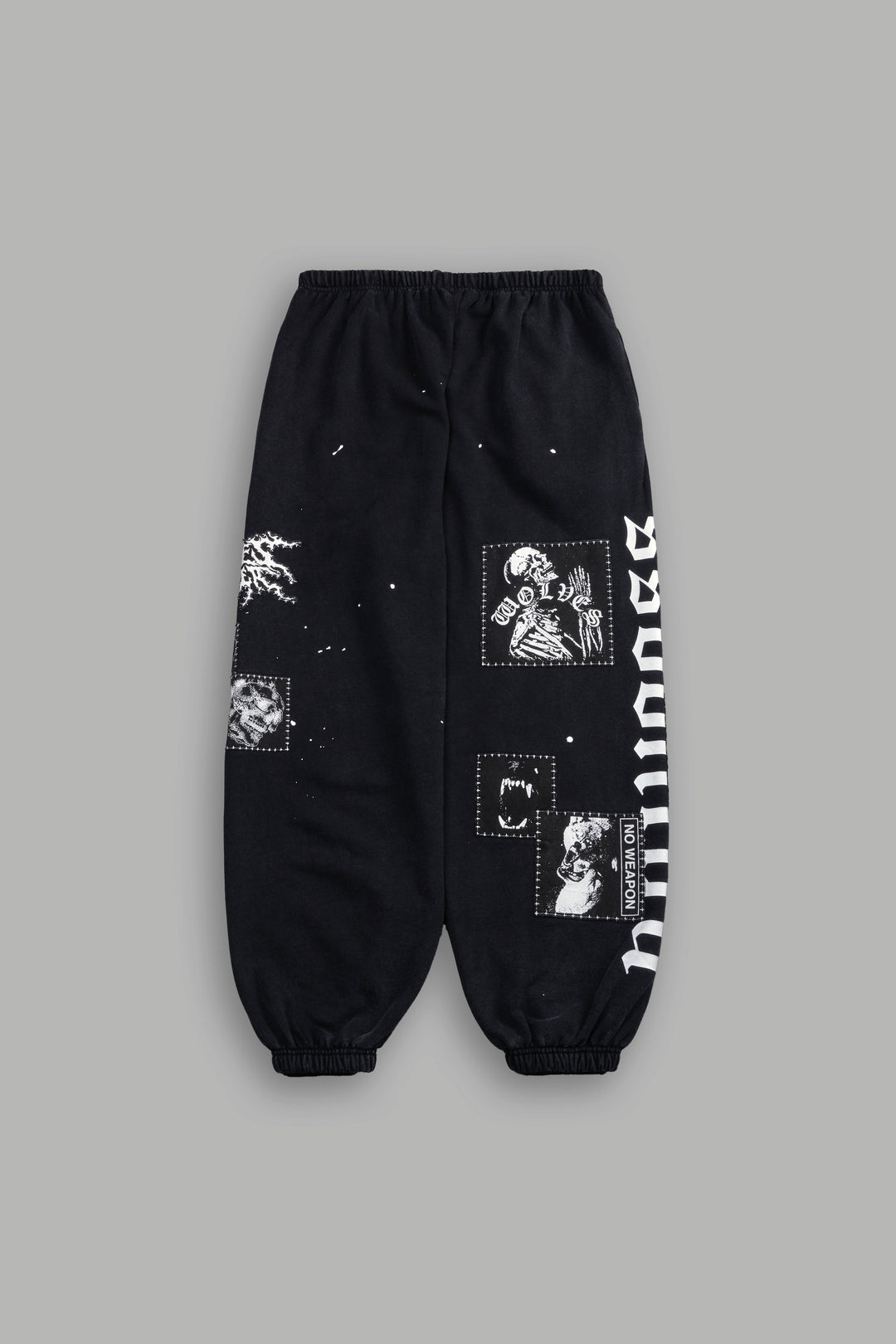 Stitched In Unisex Lounger Sweat Pants in Black Vandal Wash