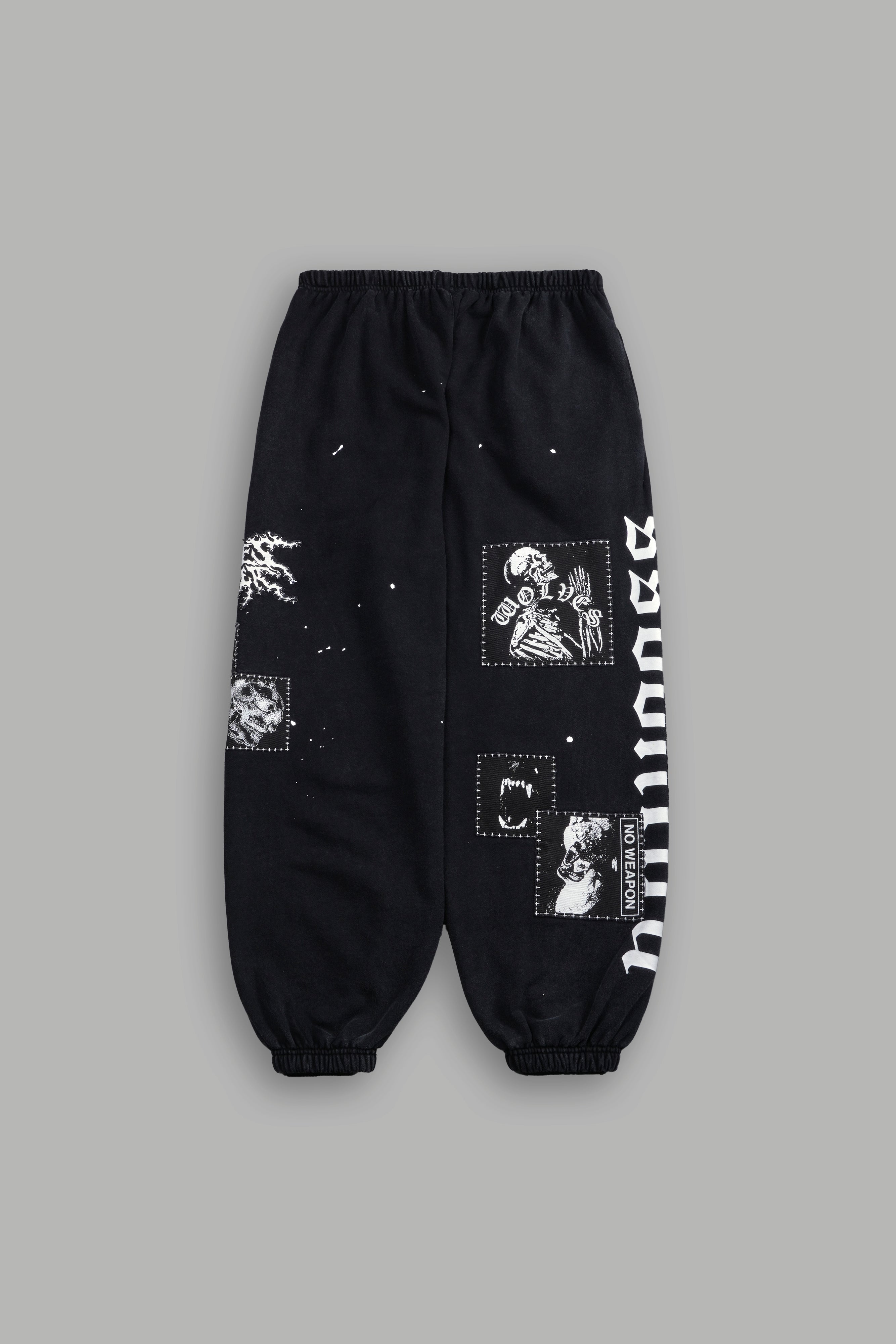 Stitched In Unisex Lounger Sweat Pants in Black Vandal Wash