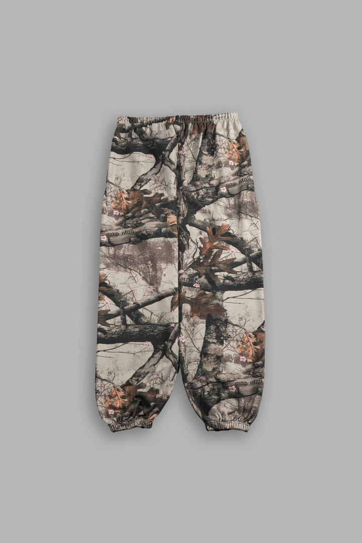 Dual Stud Lounger Sweat Pants in Cherry Blossom Woodland Camo