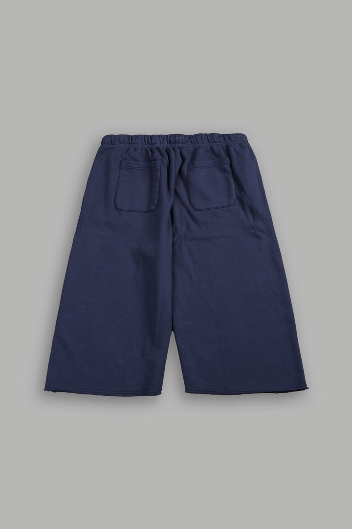 Dual Wolf Capri Sweat Pants In Storm Blue