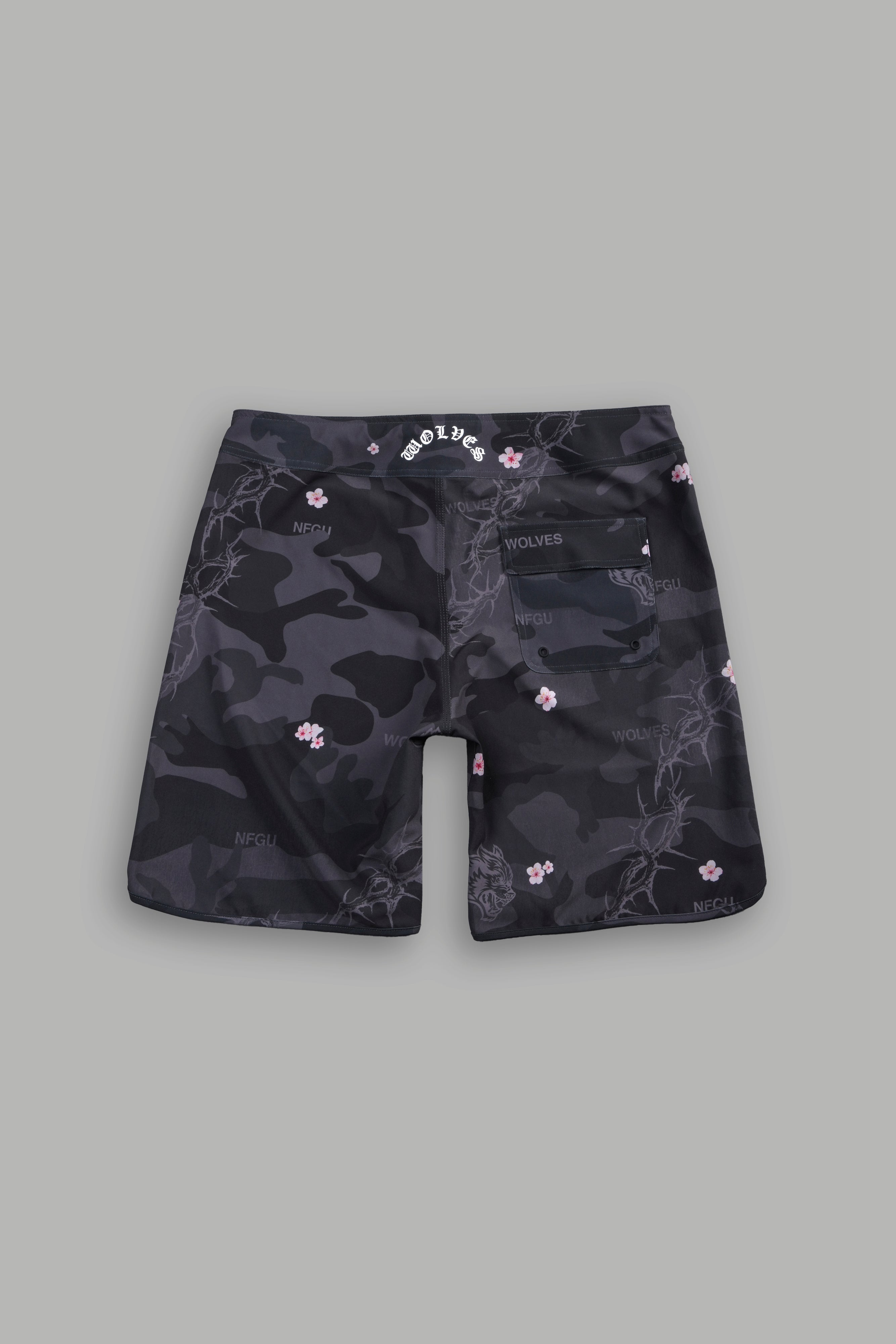 H-D Wolves Bruceys Board Shorts in Black